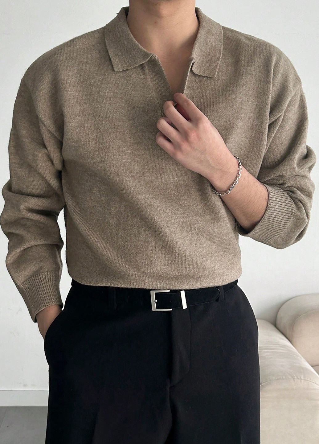 Пісочний демісезонний светр SHEIN