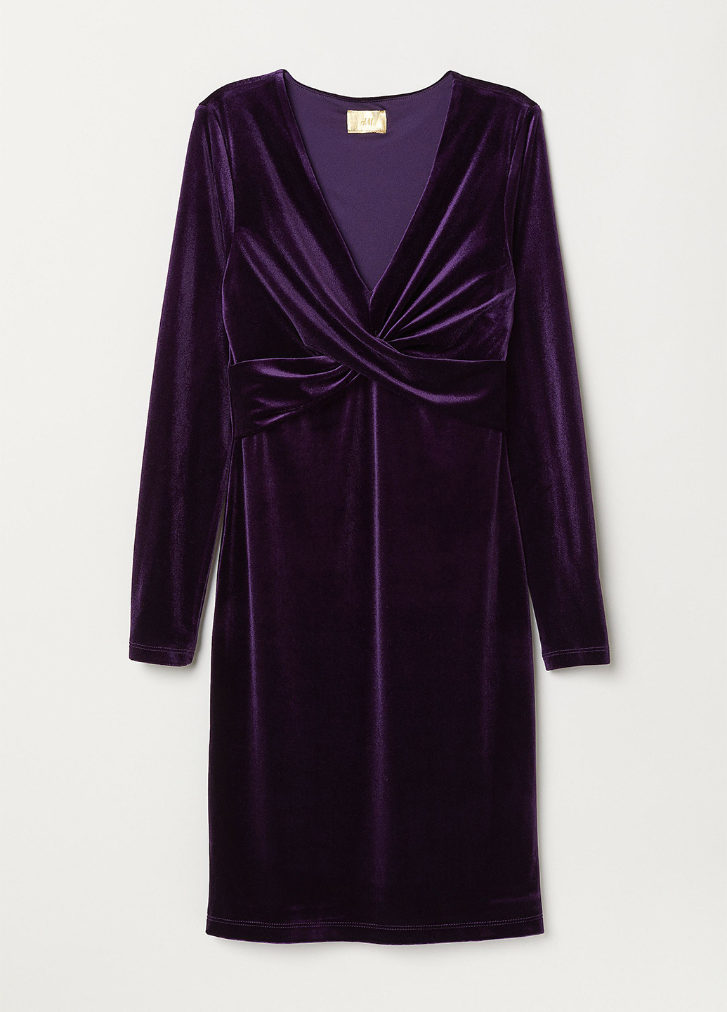 Фиолетовое кэжуал платье на запах H&M однотонное