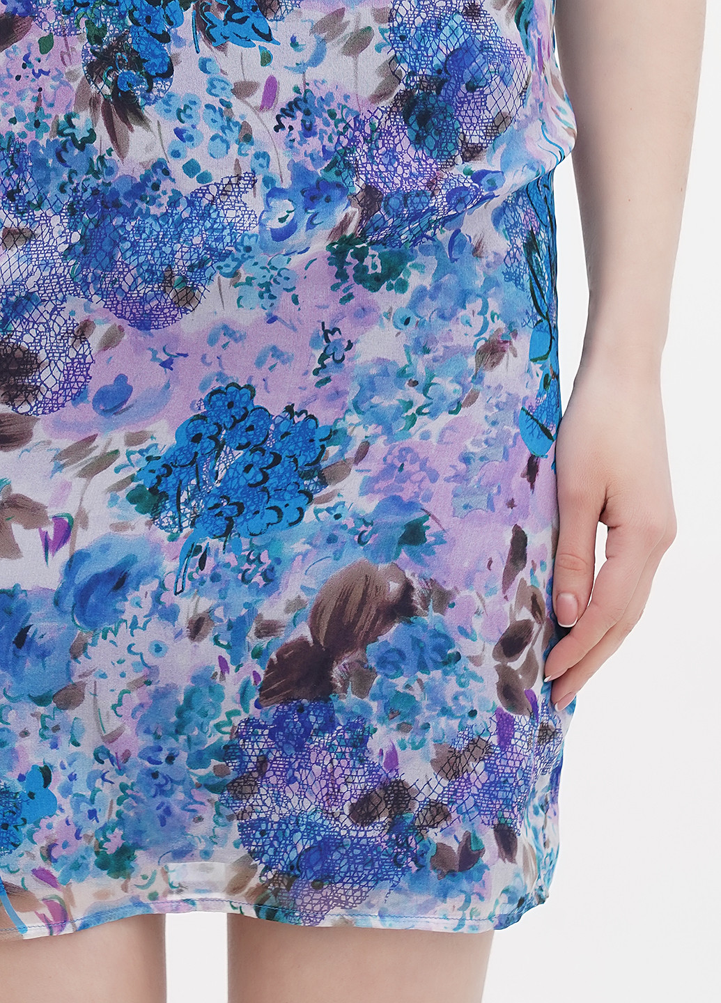 Синее кэжуал платье на одно плечо Liu Jo с абстрактным узором