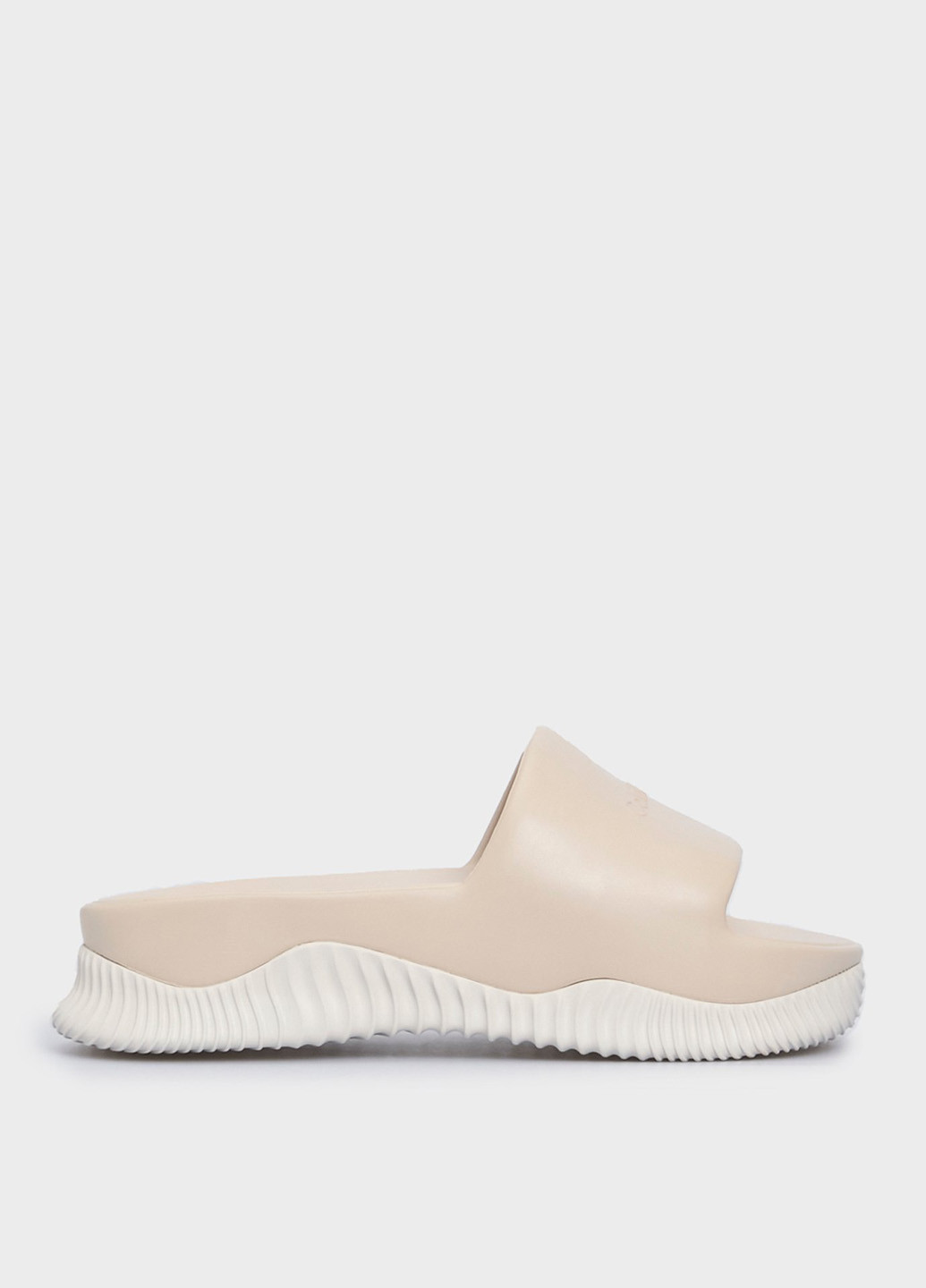 Бежевые шлепанцы Calvin Klein с логотипом, с белой подошвой