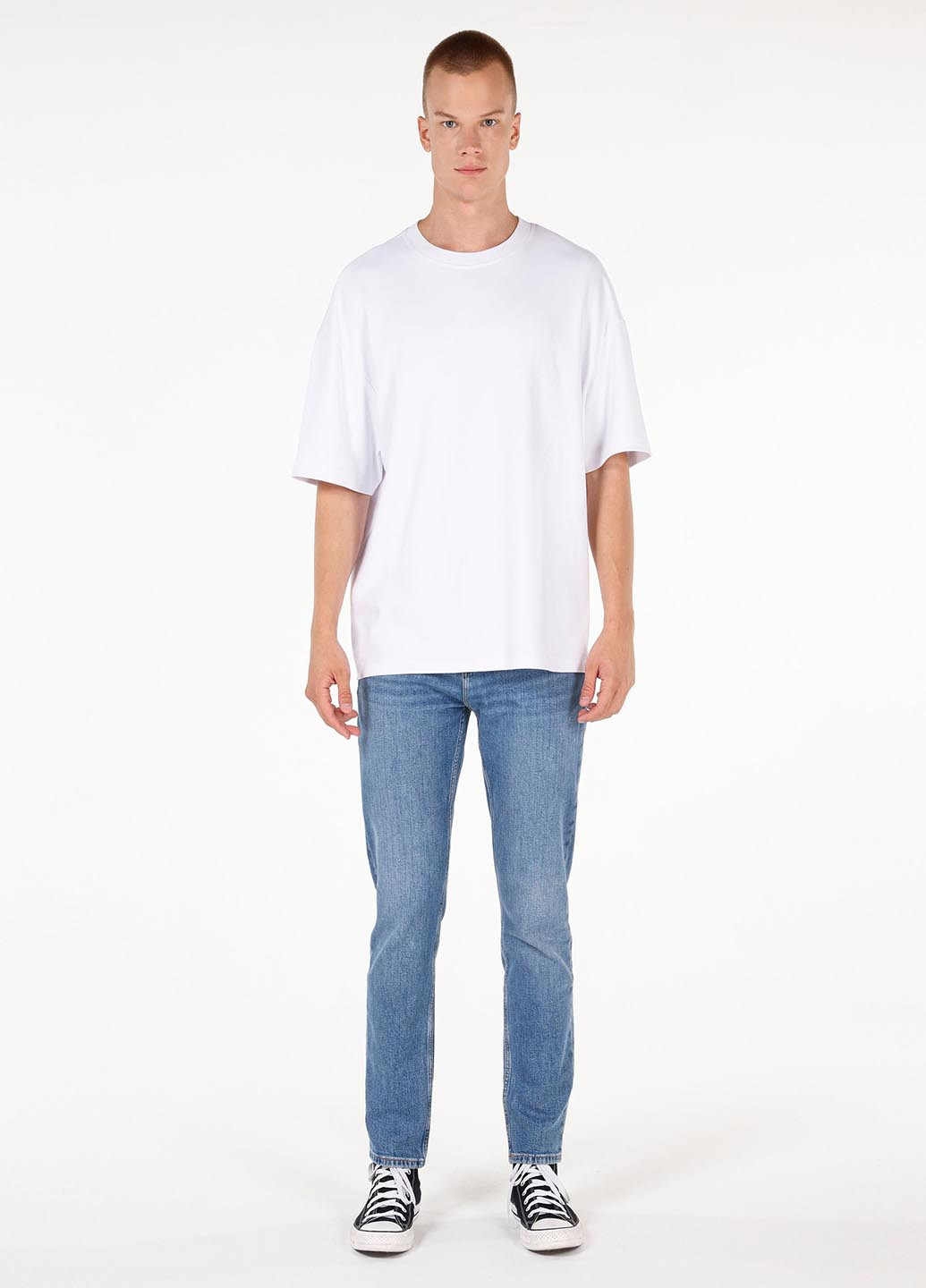 Синие демисезонные зауженные джинсы Colin's