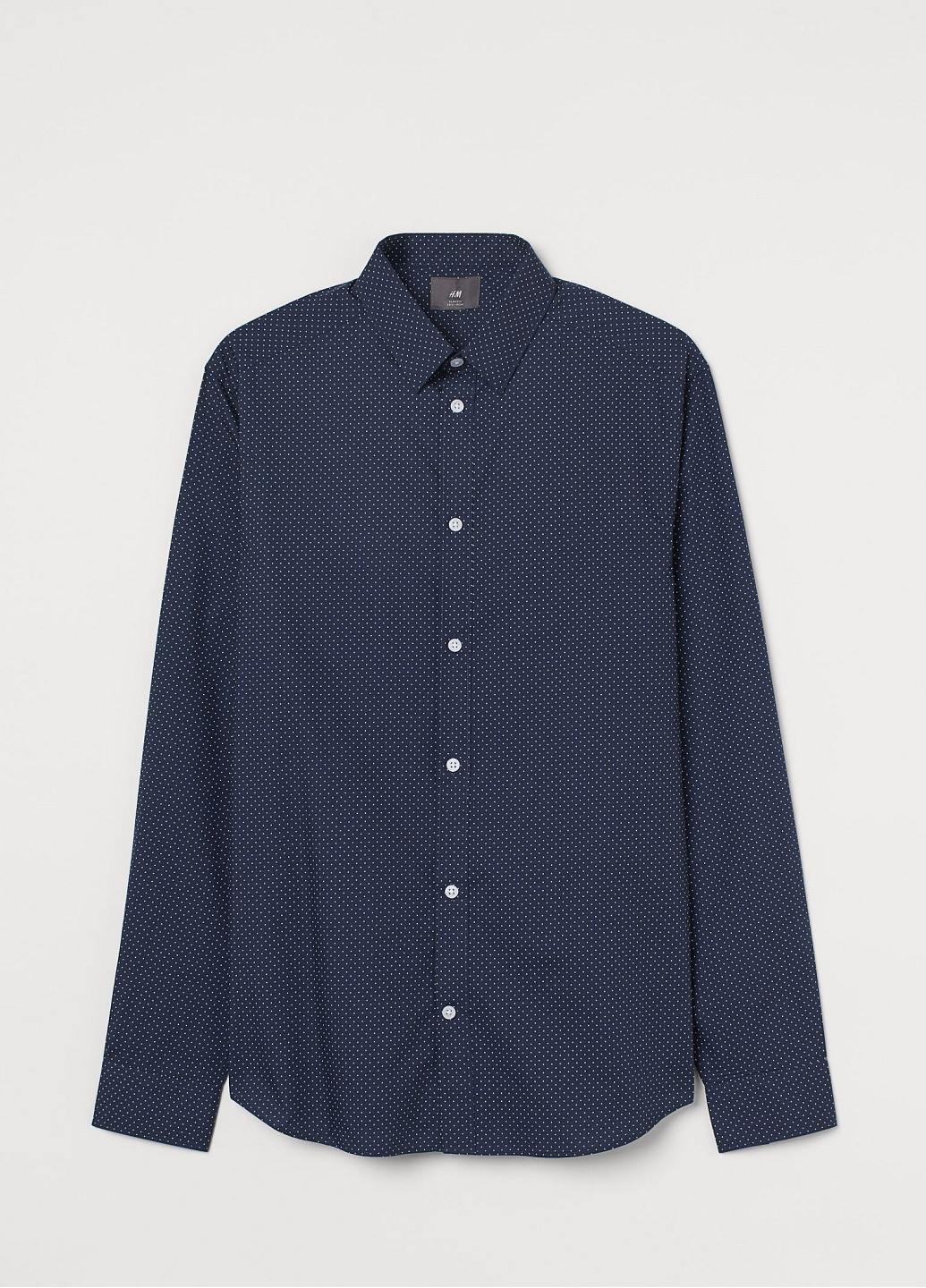 Темно-синяя рубашка в горошек H&M