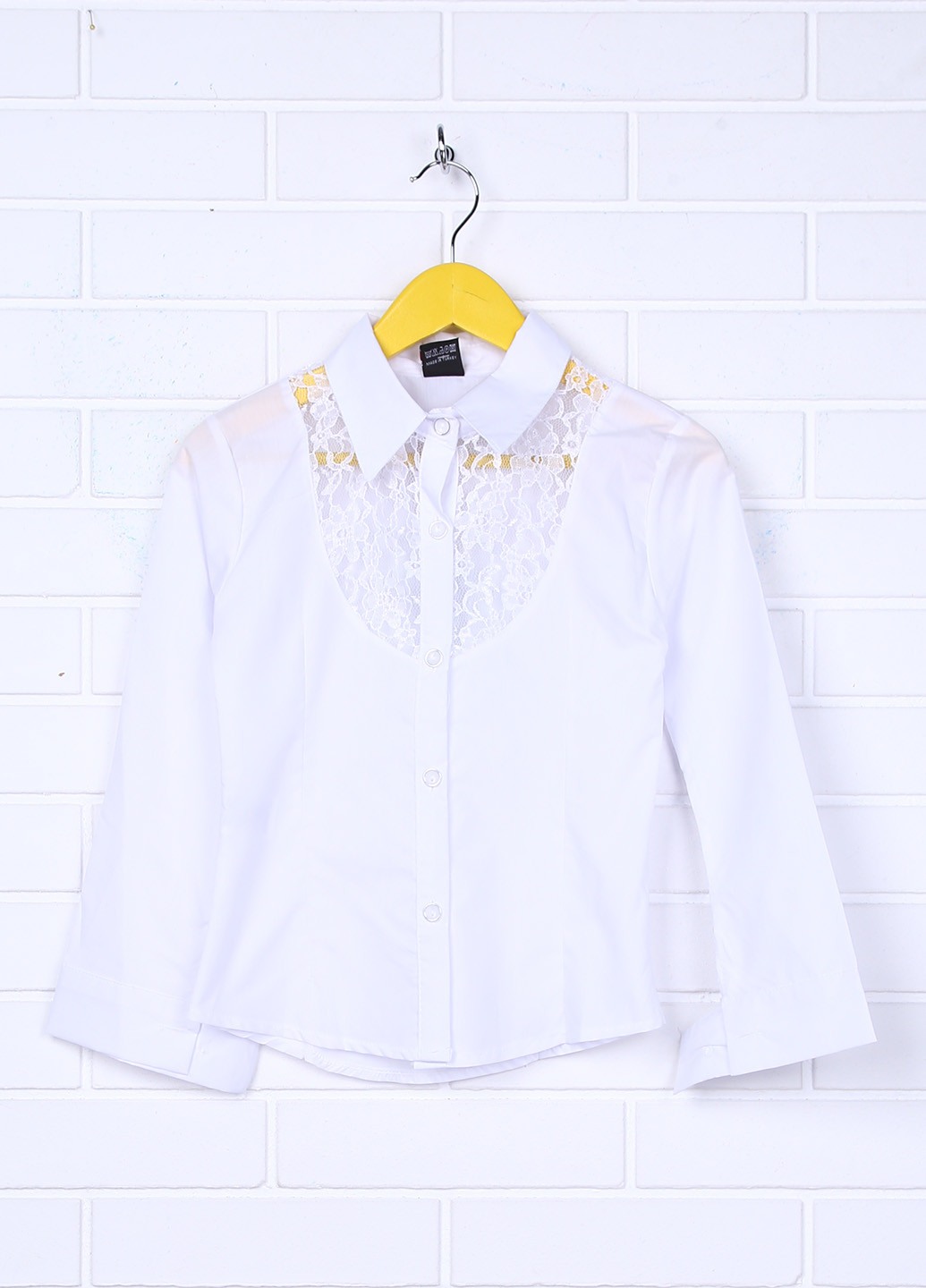 Белая однотонная блузка с длинным рукавом Va Smore демисезонная