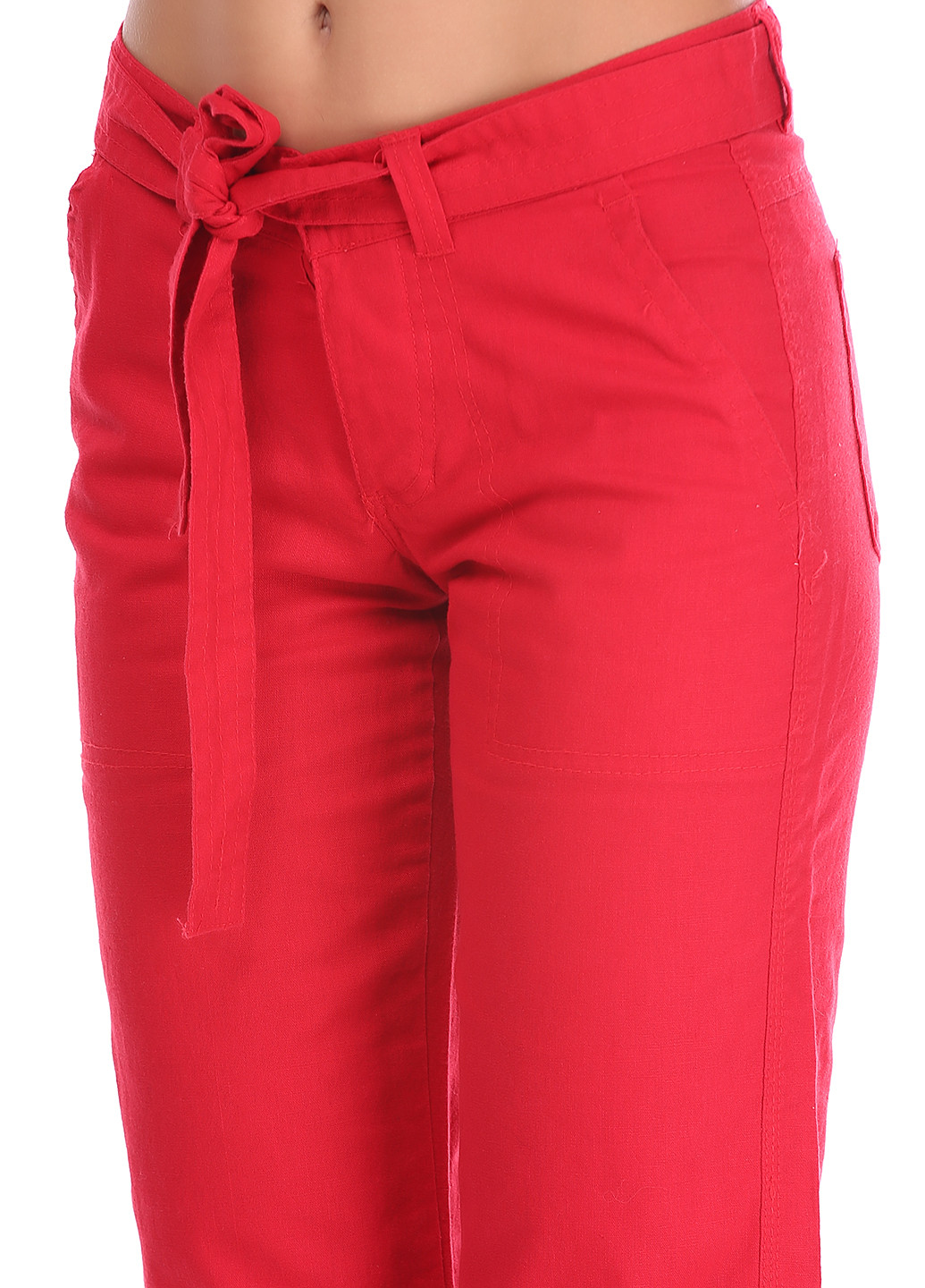 Красные кэжуал летние прямые брюки Only
