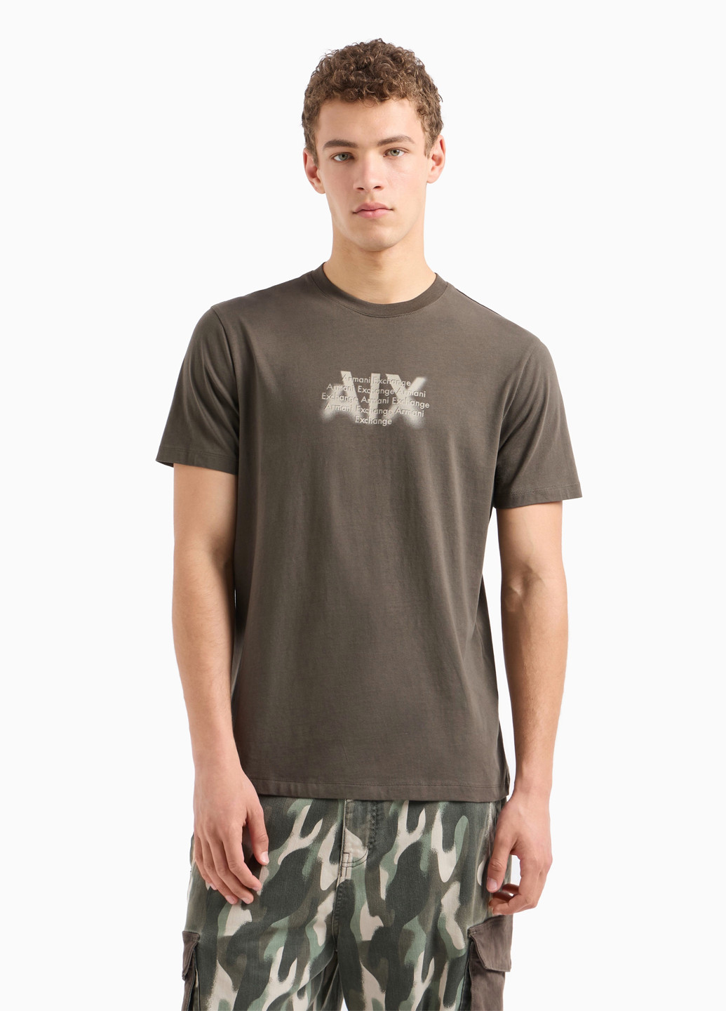 Коричнева футболка Armani Exchange