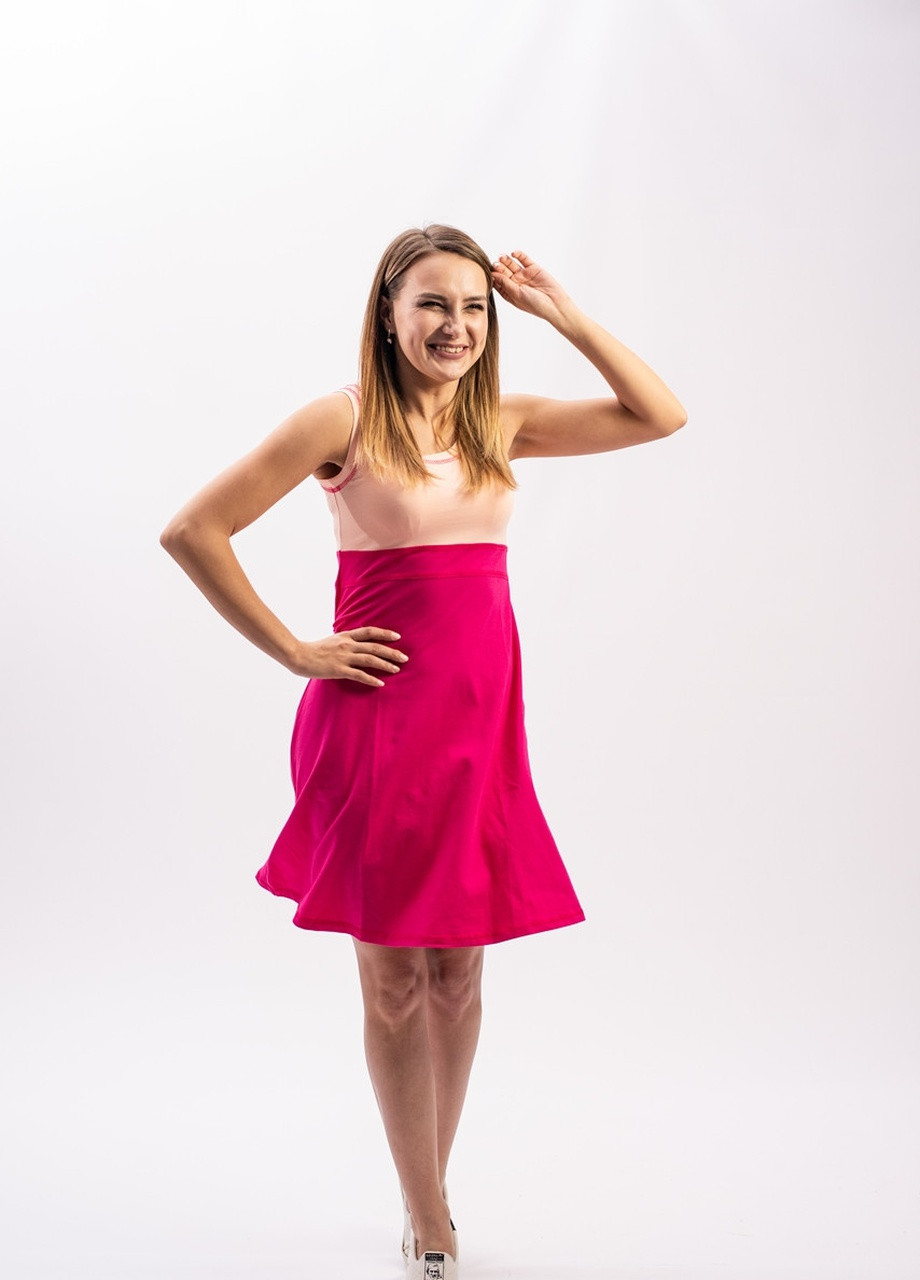Розовое спортивное женское платье платье-майка V.O.G. однотонное