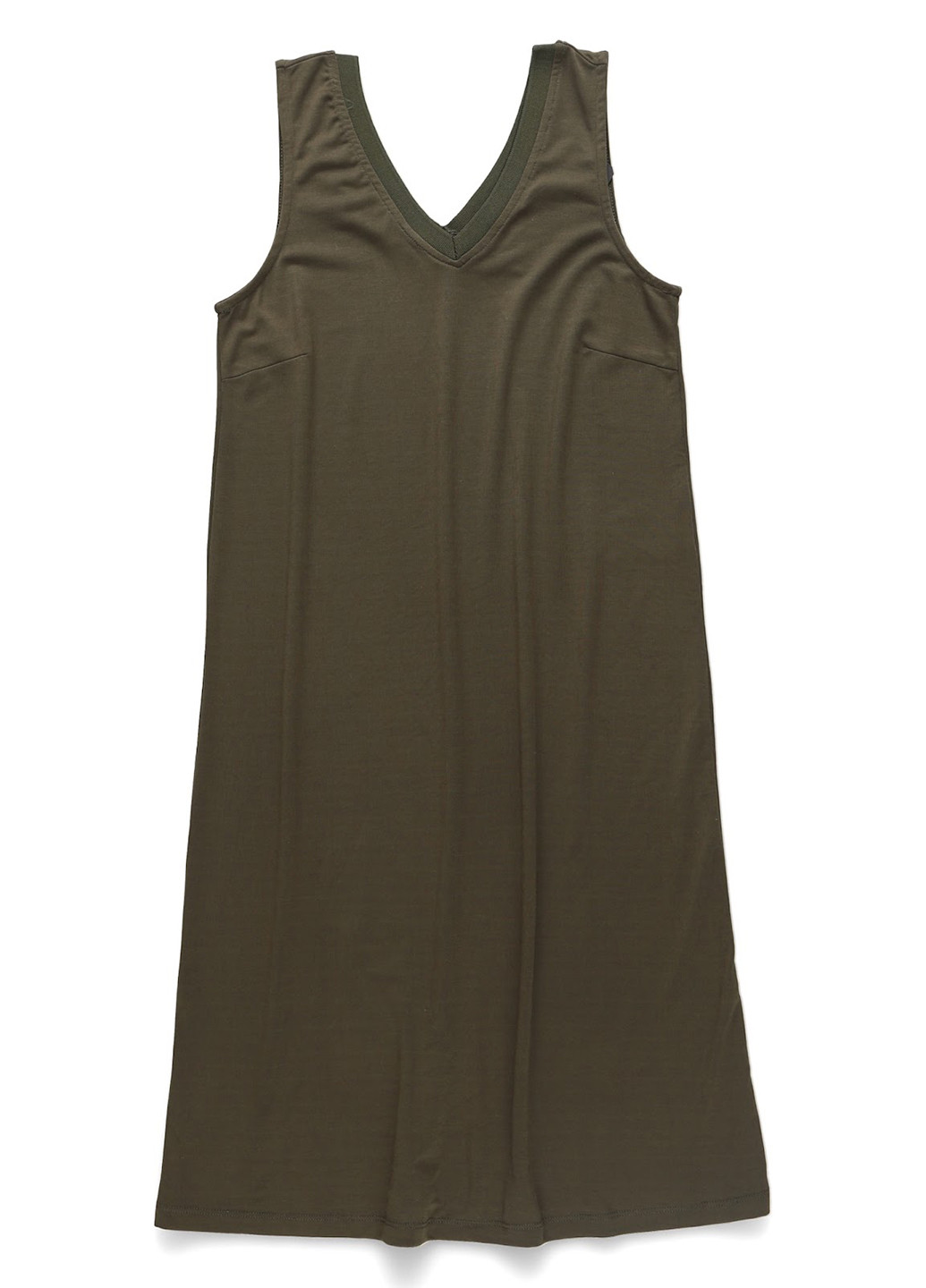 Оливковое (хаки) кэжуал платье платье-майка Selected Femme однотонное