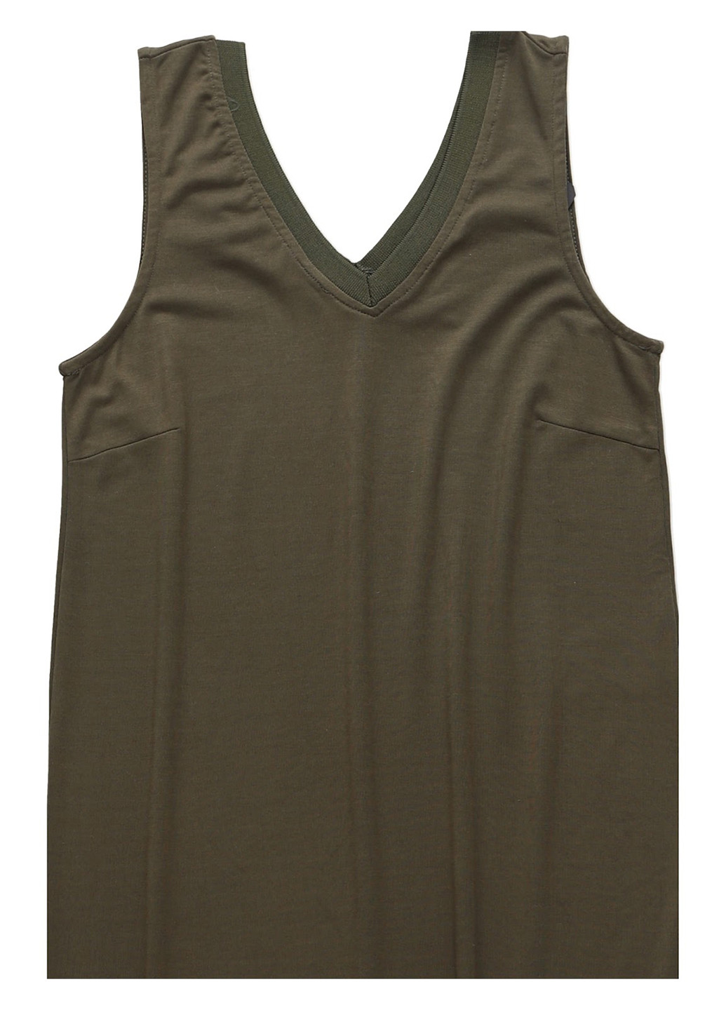 Оливковое (хаки) кэжуал платье платье-майка Selected Femme однотонное