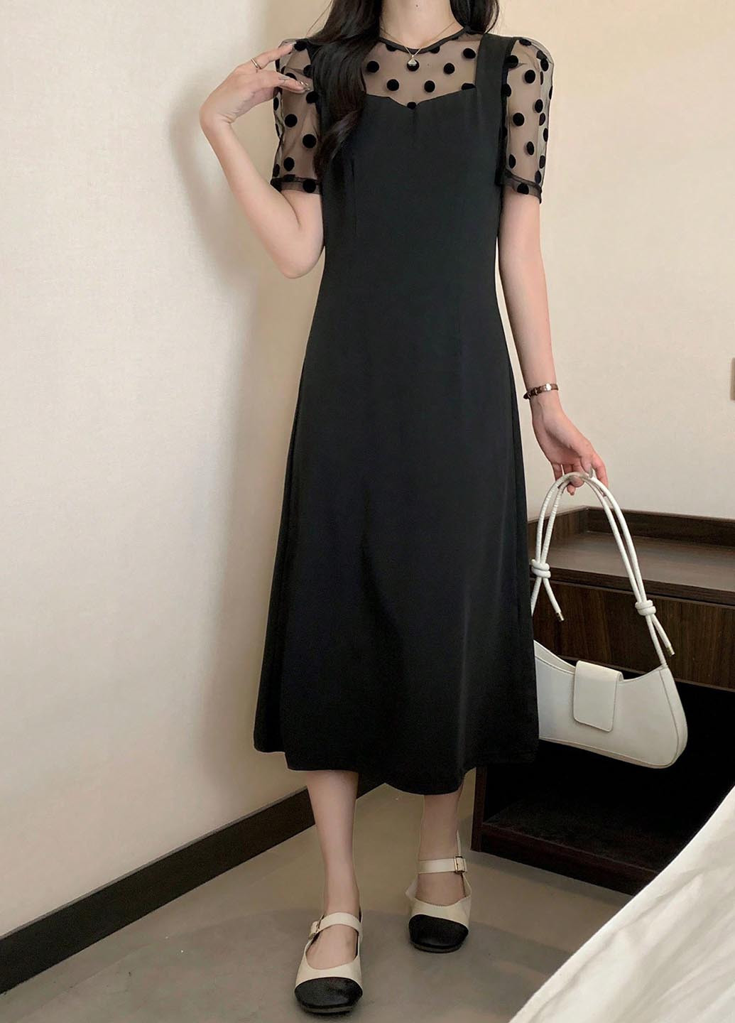 Чорна кежуал сукня а-силует SHEIN однотонна