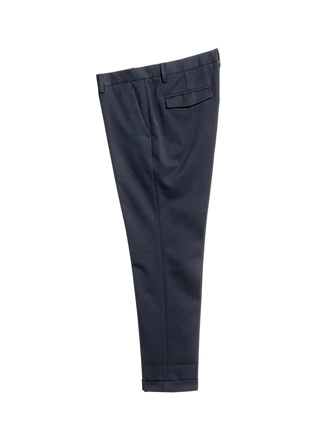 Темно-синие кэжуал демисезонные укороченные брюки H&M