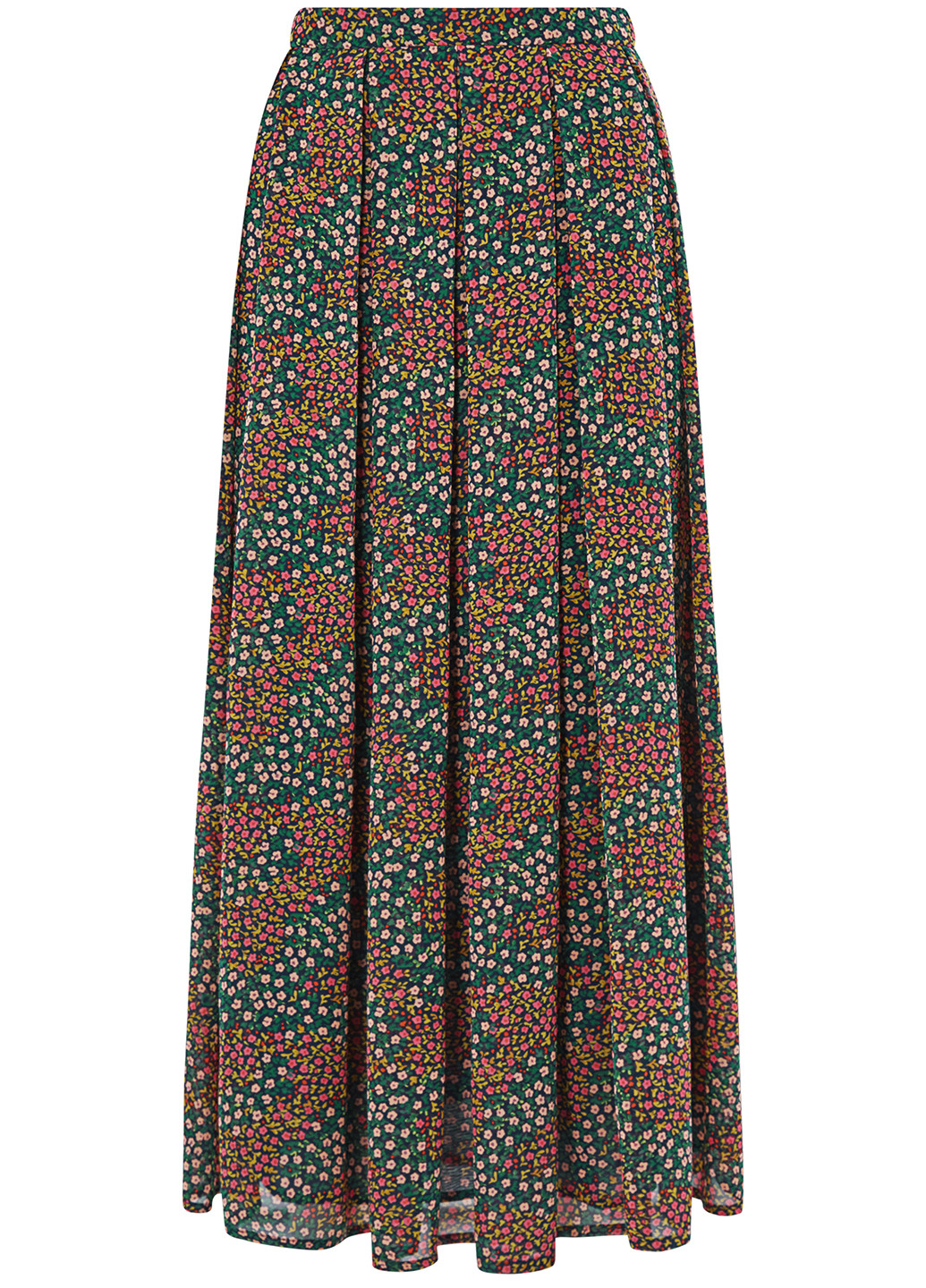 Зеленая кэжуал с рисунком юбка Oodji