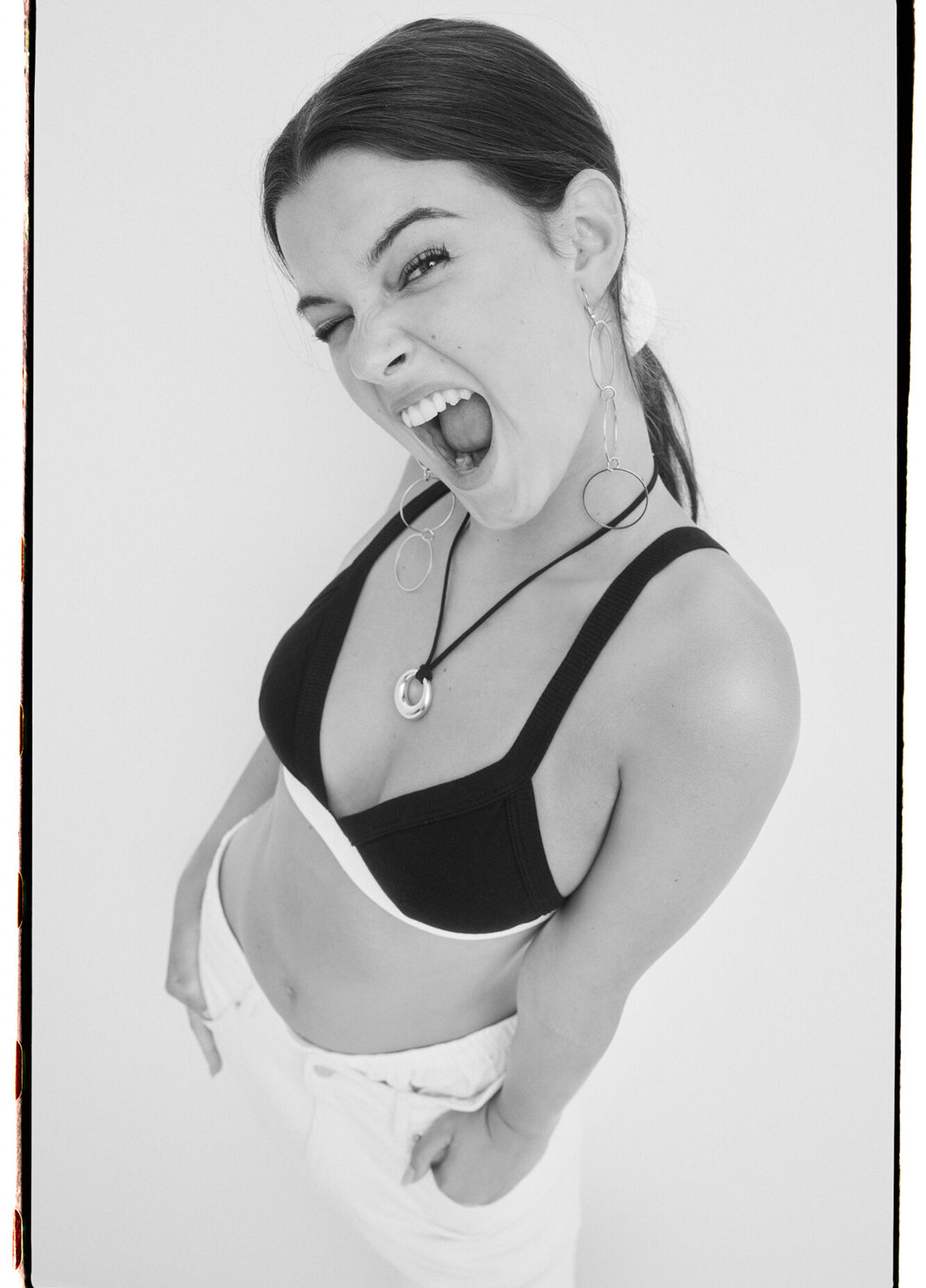 Чёрный триэнджел бюстгальтер Hi&Bye без косточек хлопок