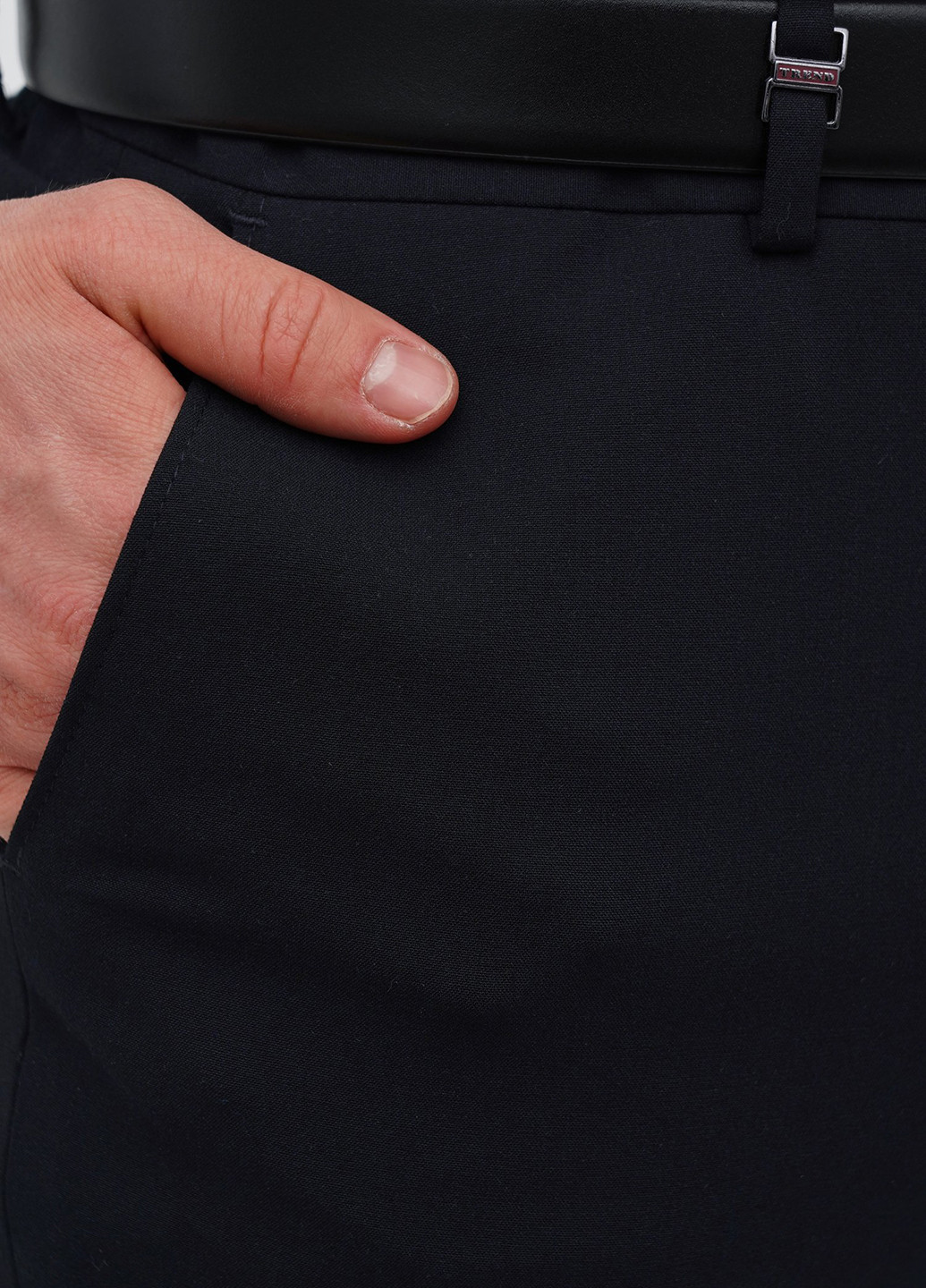 Темно-синие кэжуал, классические демисезонные зауженные брюки Trend Collection