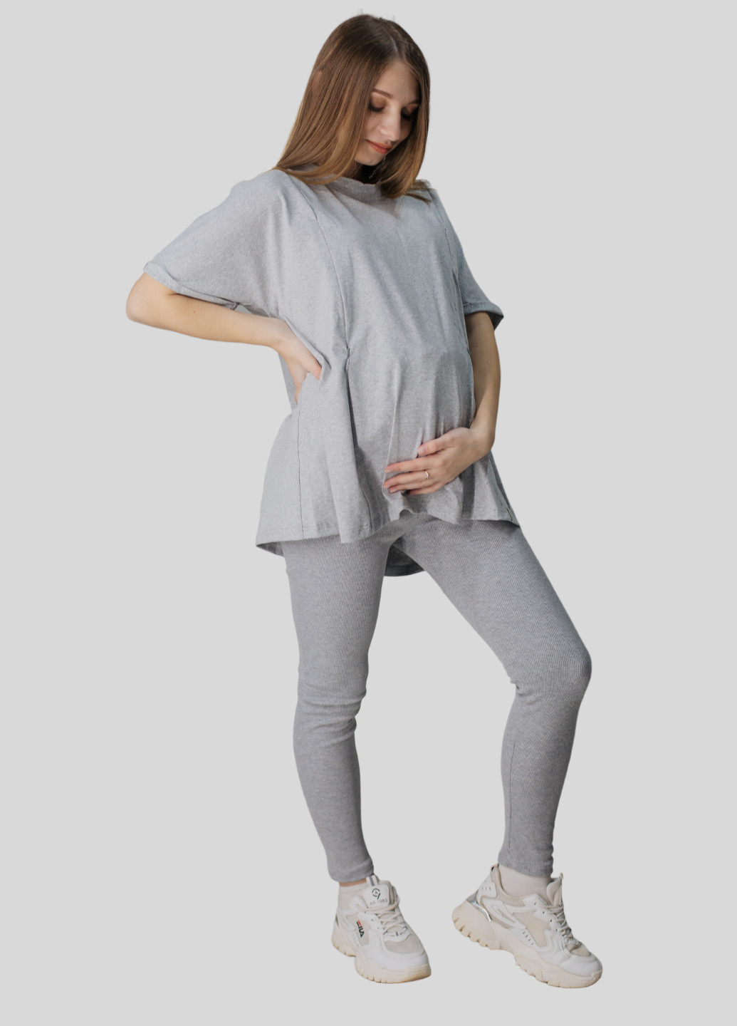 Комплект лосини для вагітних та футболка оверсайз HN (252853523)