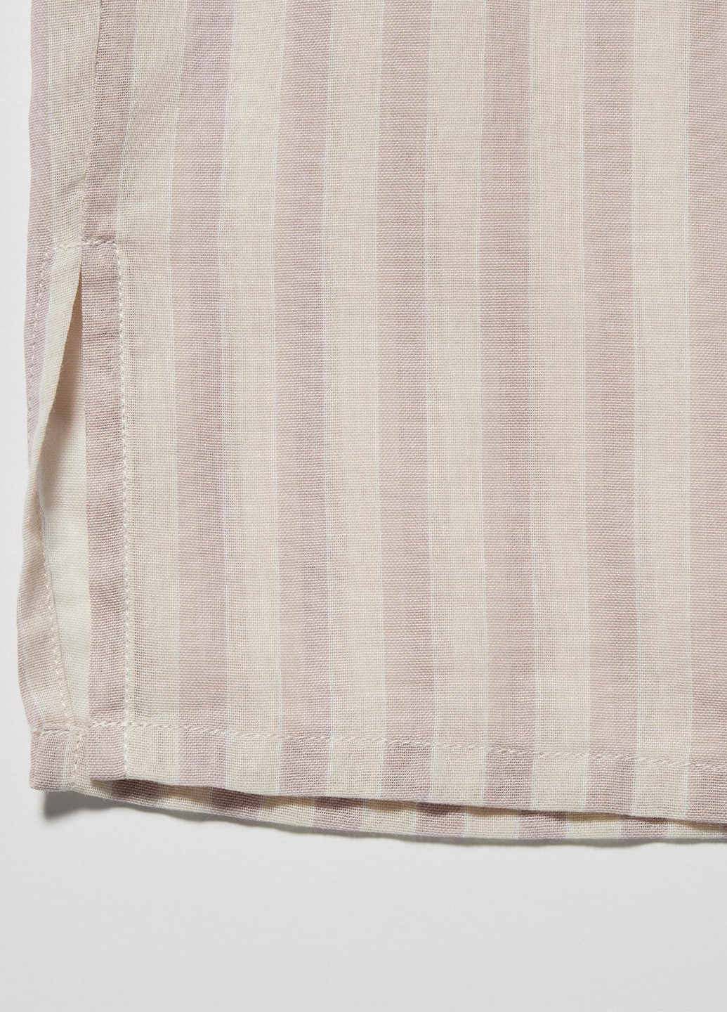 Розовая кэжуал рубашка в полоску Uniqlo