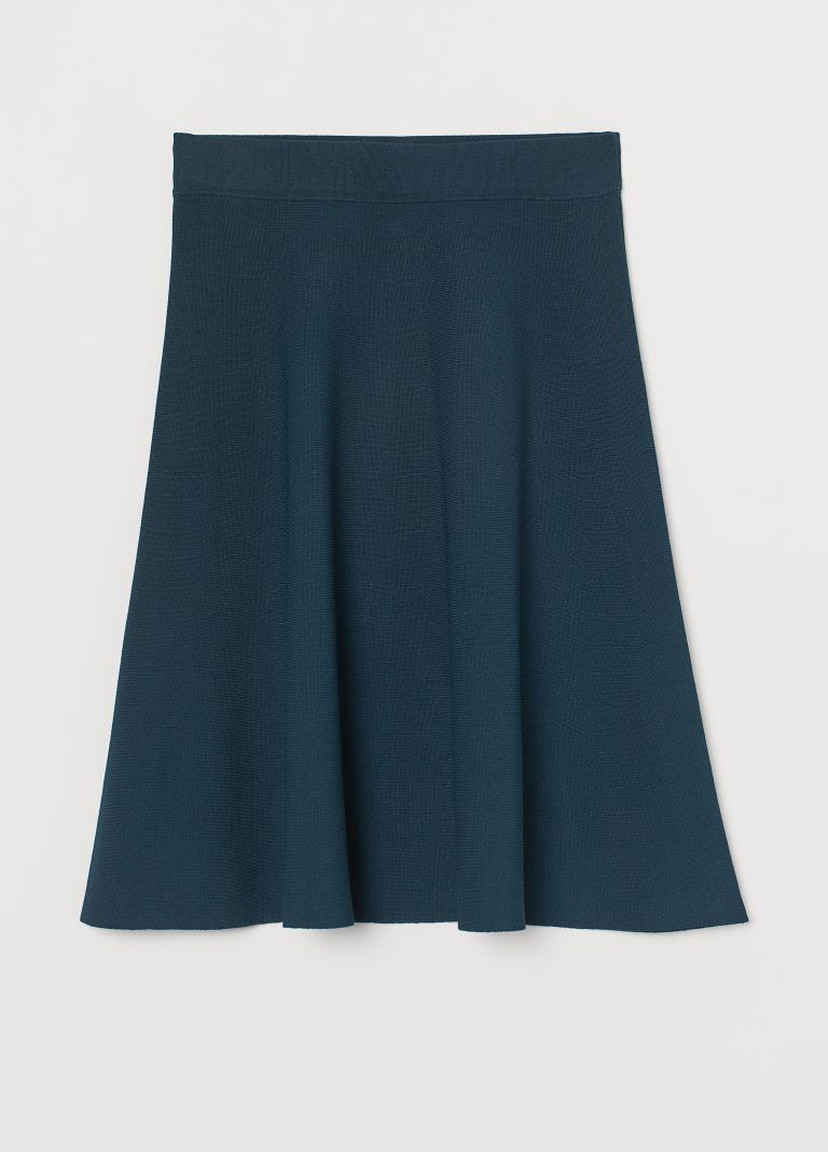 Синяя однотонная юбка H&M