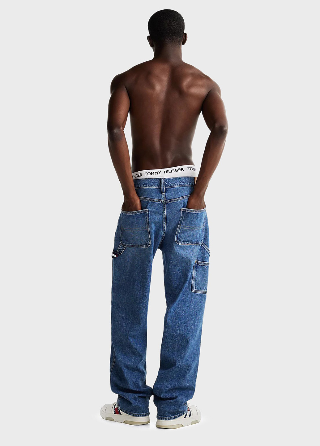 Синие демисезонные прямые, свободные джинсы Tommy Jeans