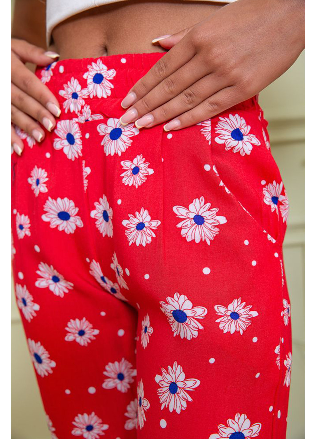 Красные кэжуал летние укороченные брюки Ager