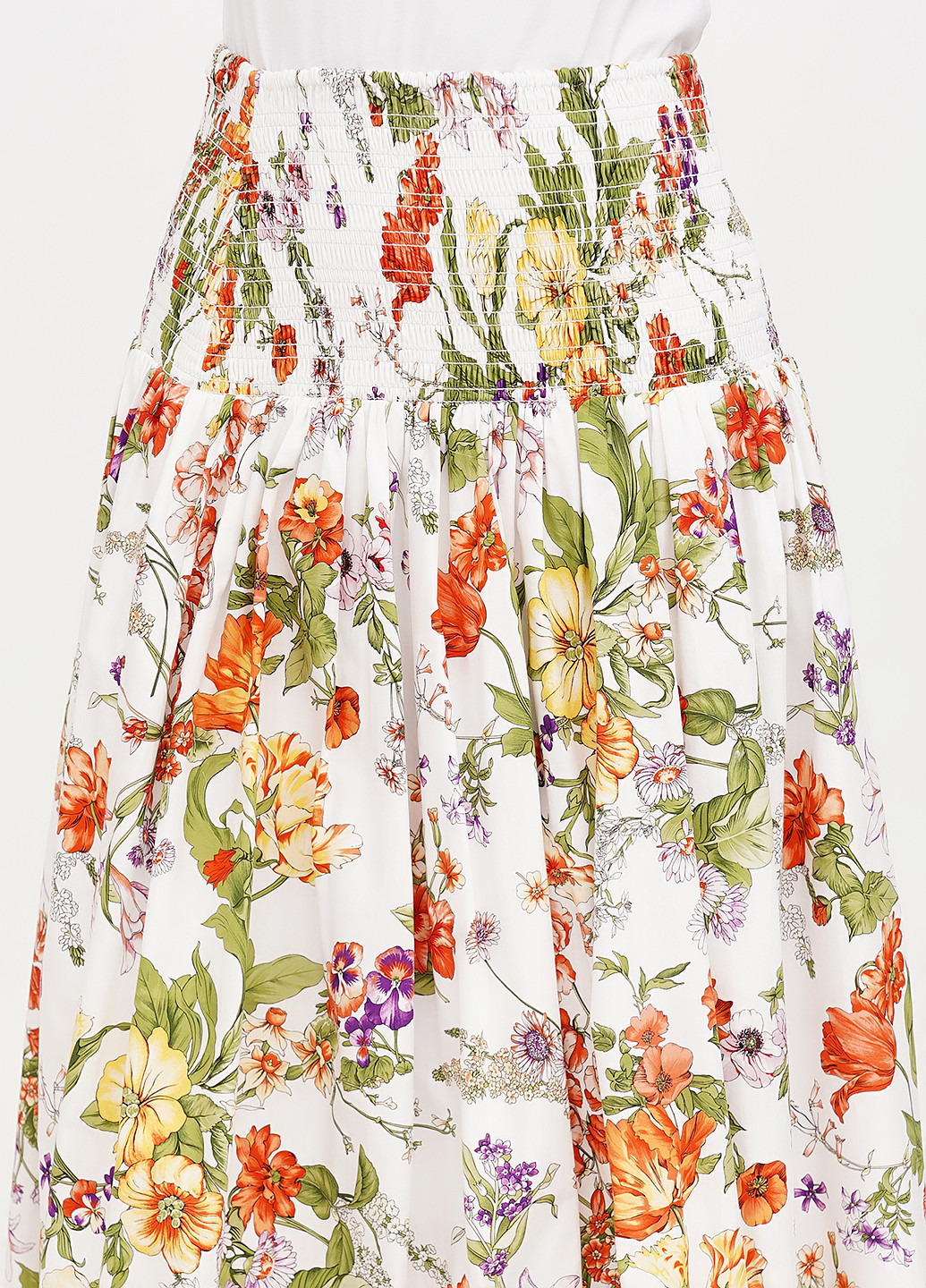 Белая кэжуал цветочной расцветки юбка J.Crew а-силуэта (трапеция)