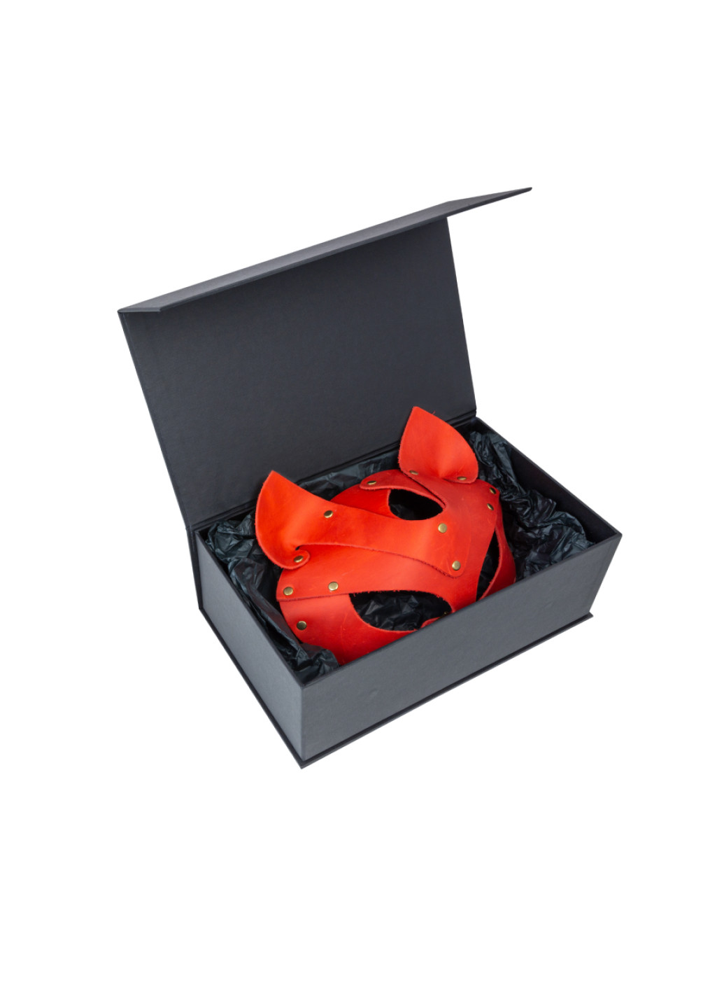 Премиум маска кошечки, натуральная кожа, красная, подарочная упаковка LOVECRAFT (252374805)