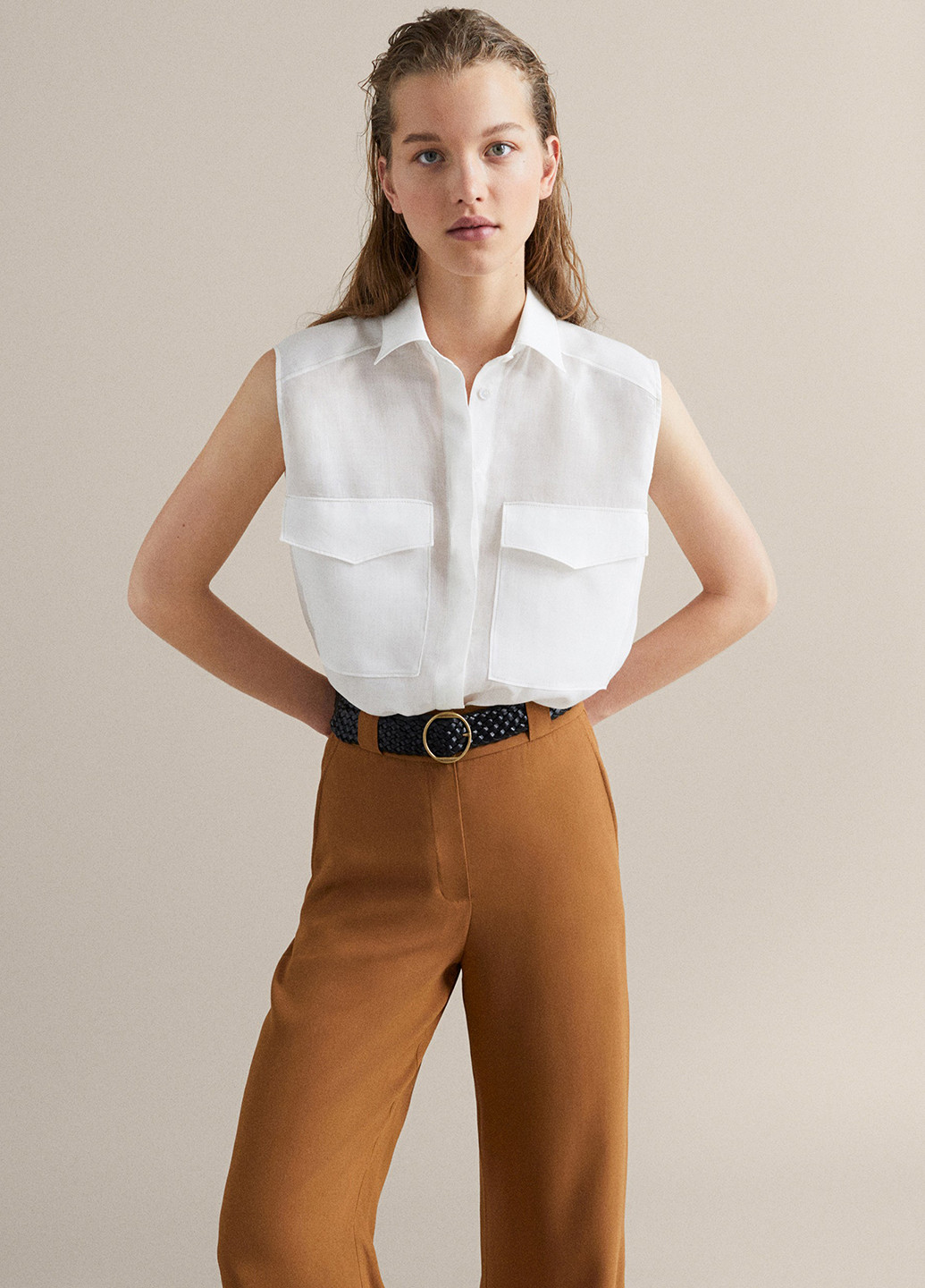 Біла блуза Massimo Dutti