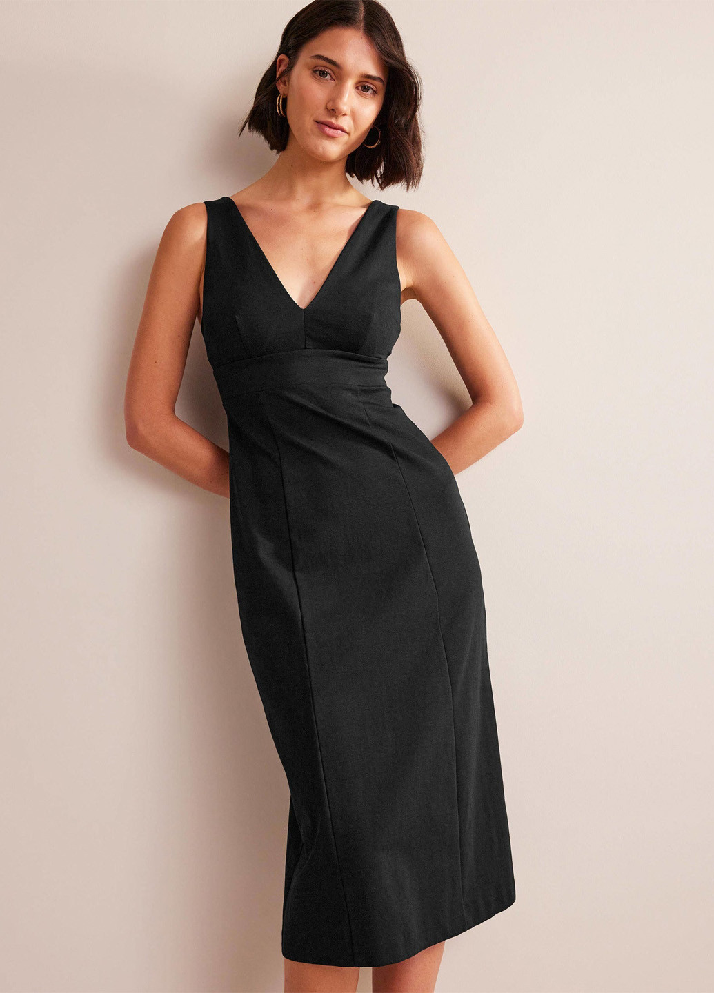 Черное кэжуал, вечернее платье футляр Boden однотонное