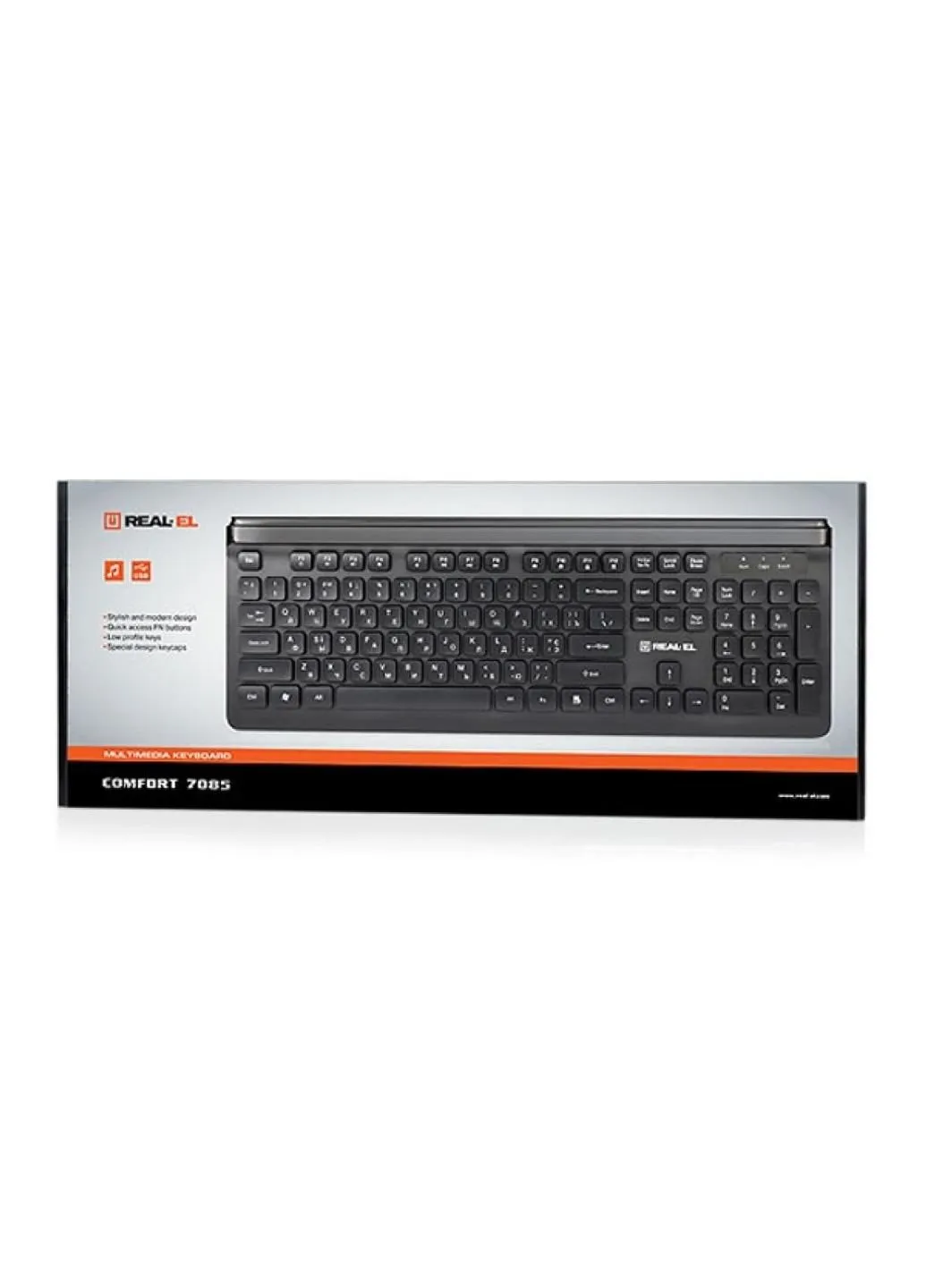 Клавіатура Real-El 7085 Comfort Black (253547329)