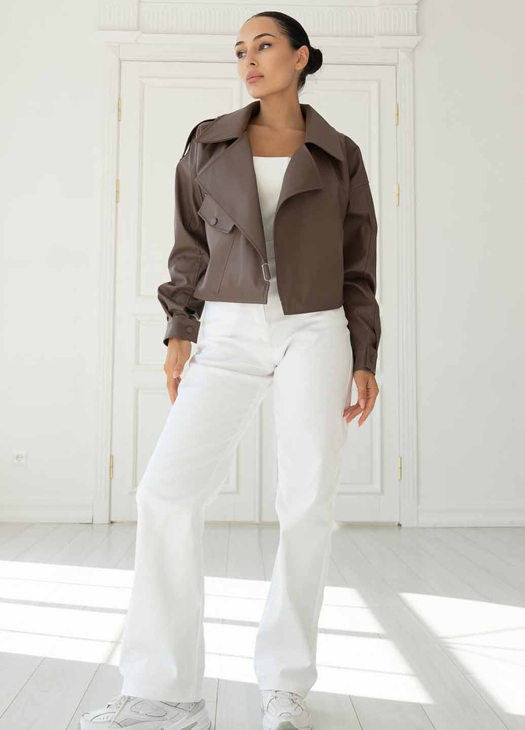 Коричнева демісезонна куртка косуха Fashion