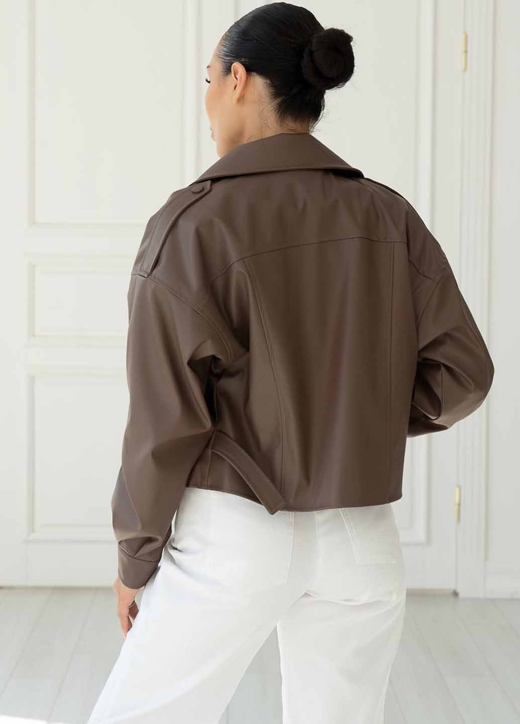 Коричнева демісезонна куртка косуха Fashion