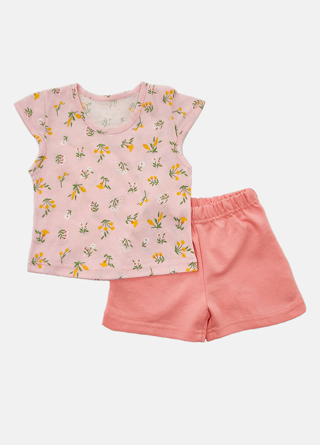 Розовый летний комплект (футболка, шорты) Ивтекс