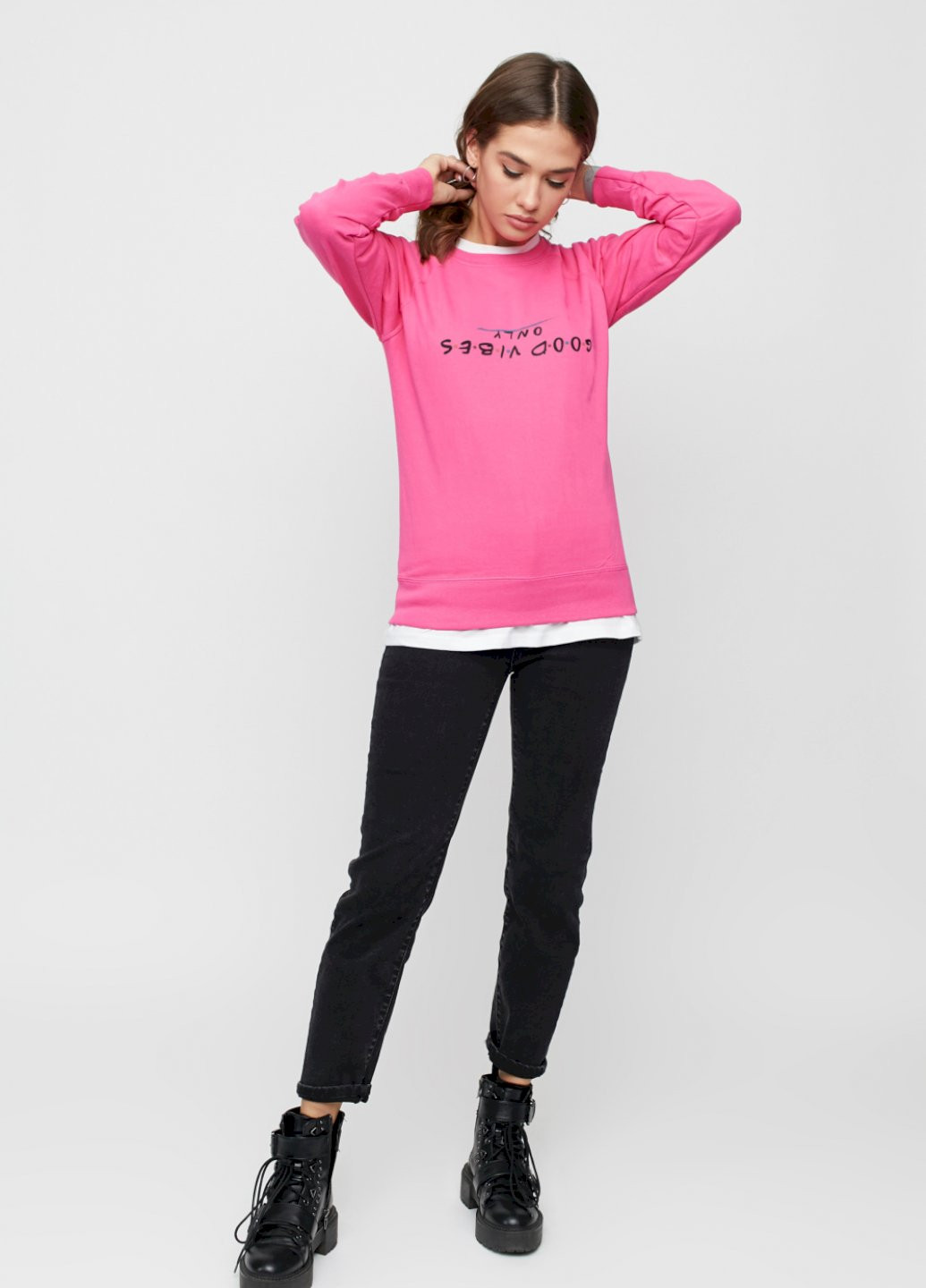 Розовый свитшот женский /no flis/ YAPPI рисунок (251374767)