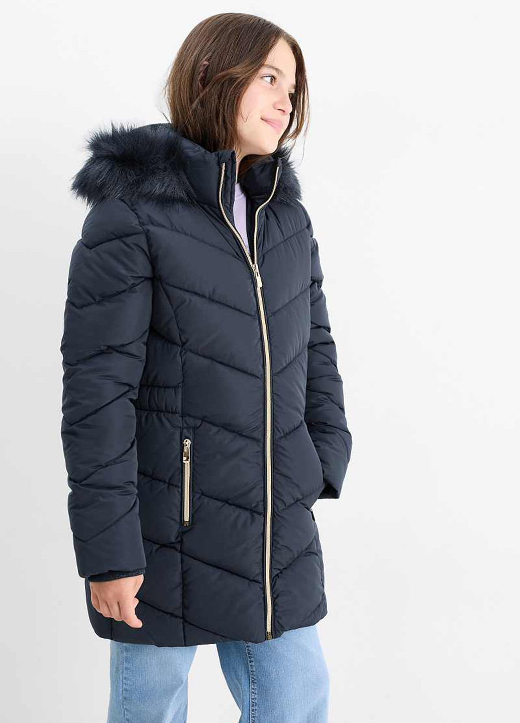 Темно-синяя демисезонная куртка C&A