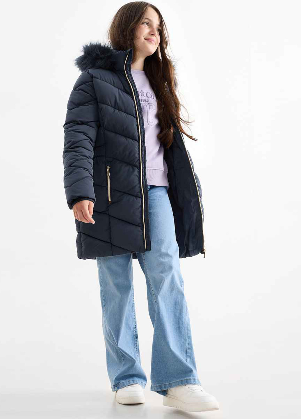 Темно-синяя демисезонная куртка C&A