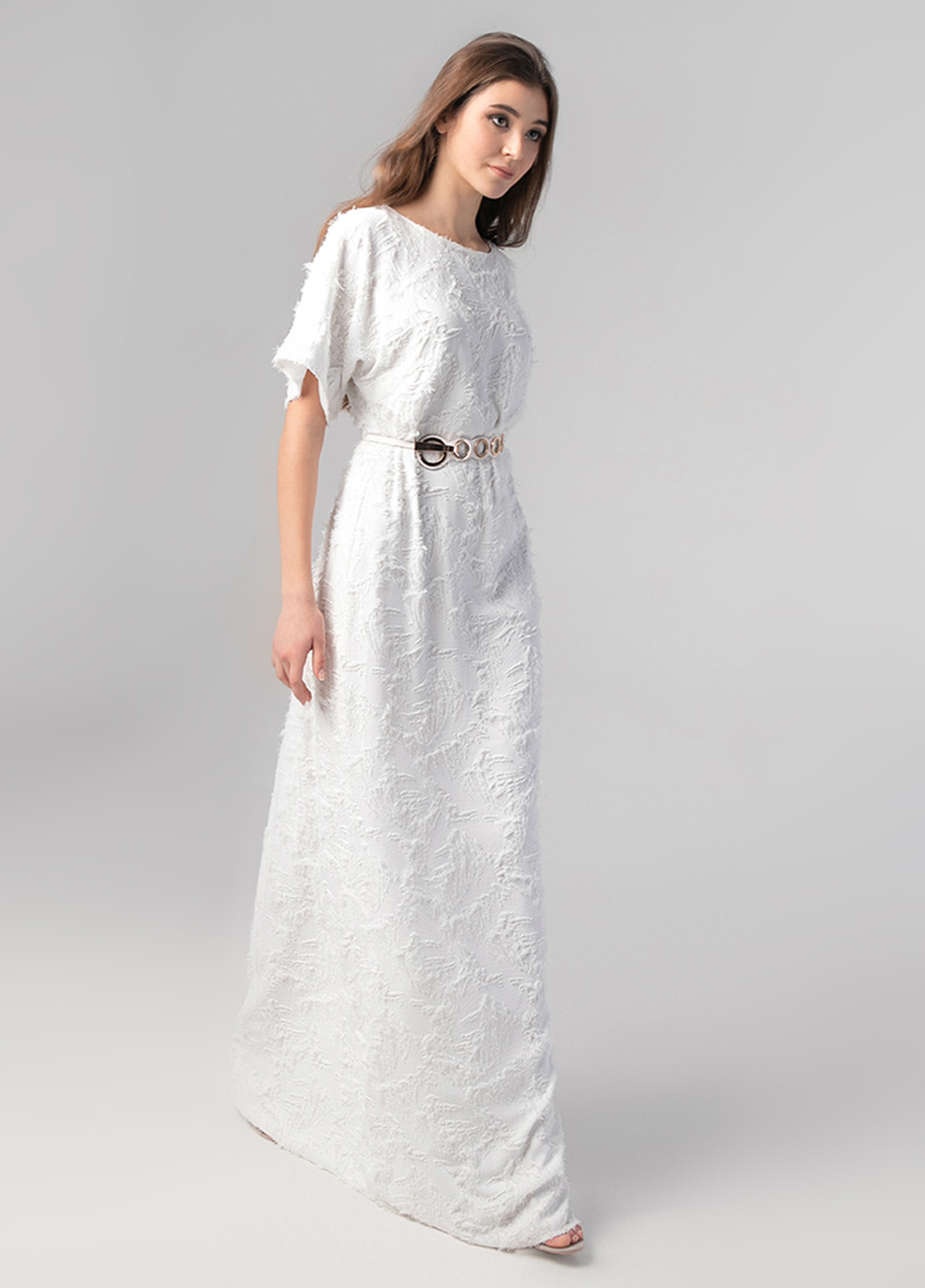 Белое вечернее платье а-силуэт Nai Lu-na by Anastasiia Ivanova однотонное