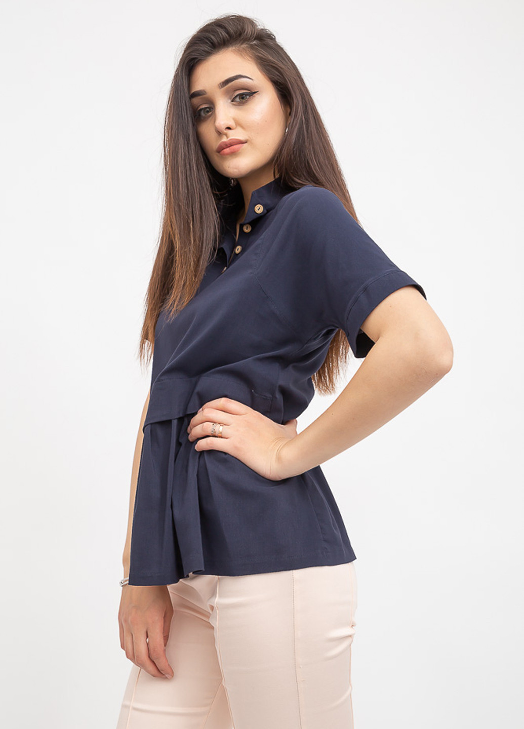 Темно-синяя летняя блуза Ager