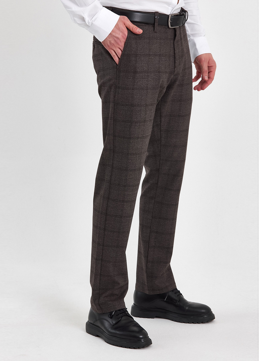 Коричневые классические демисезонные прямые брюки Trend Collection