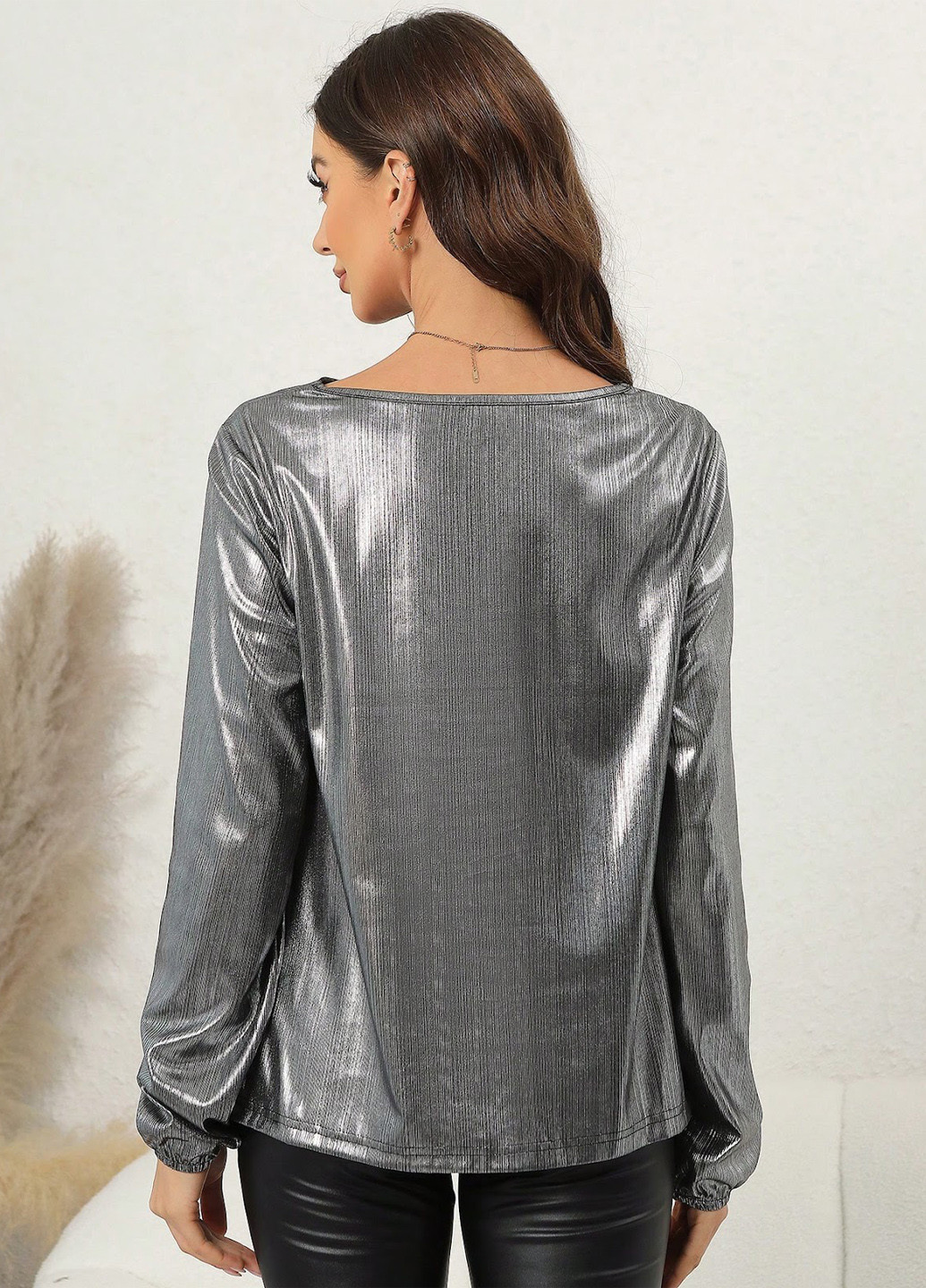 Серебряная блуза SHEIN