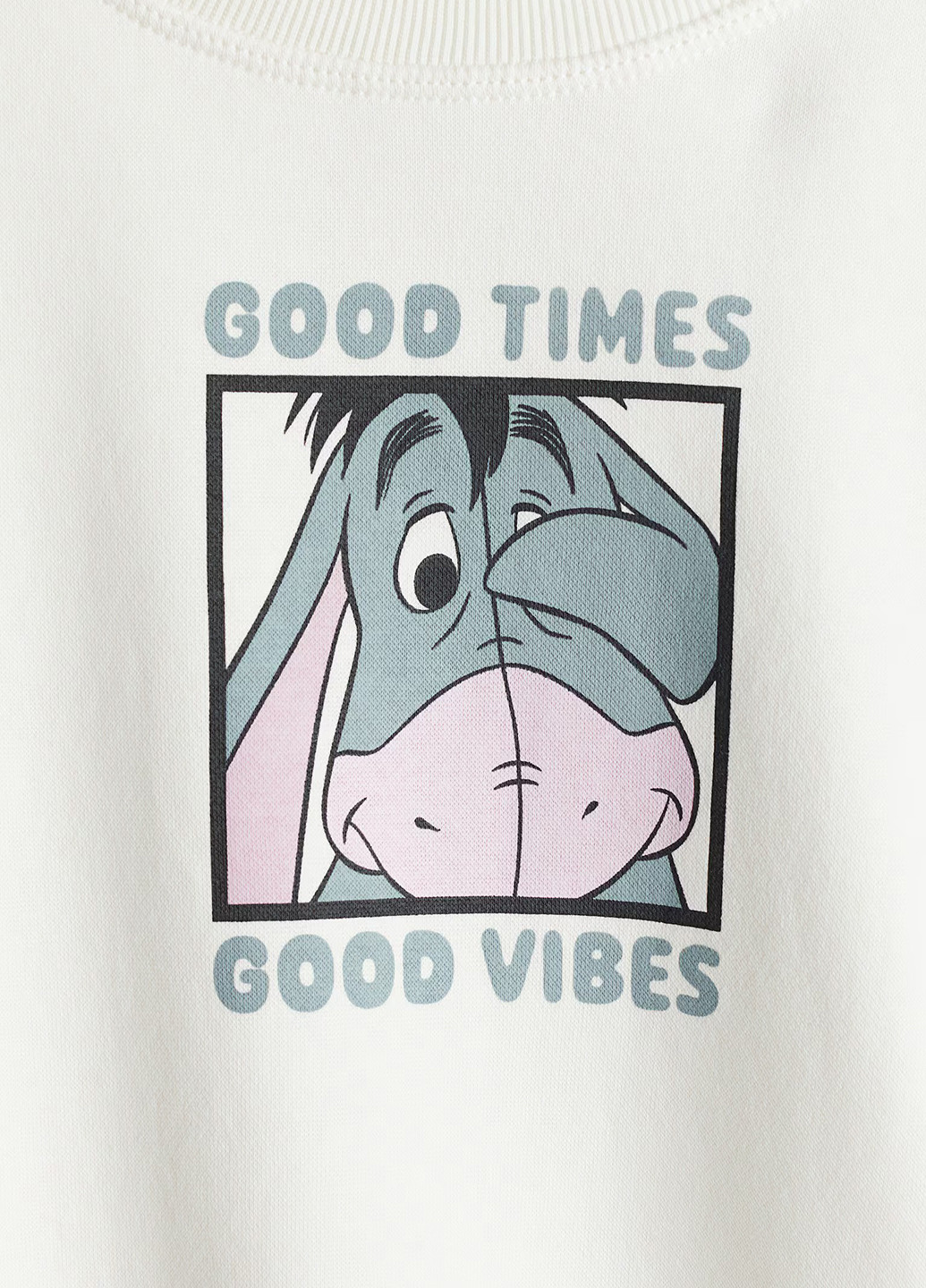 H&M свитшот персонажи молочный кэжуал хлопок, трикотаж с начесом