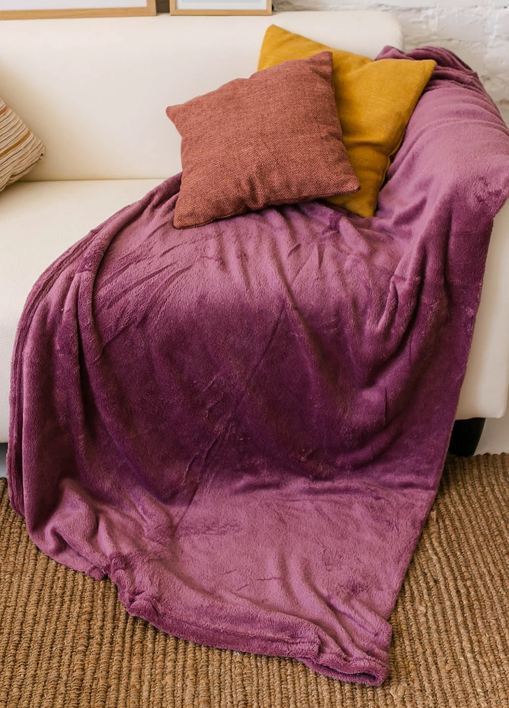 Плед покрывало одеяло из микрофибры двуспальный 180х200 см (473675-Prob) Малиновый Unbranded (256144149)