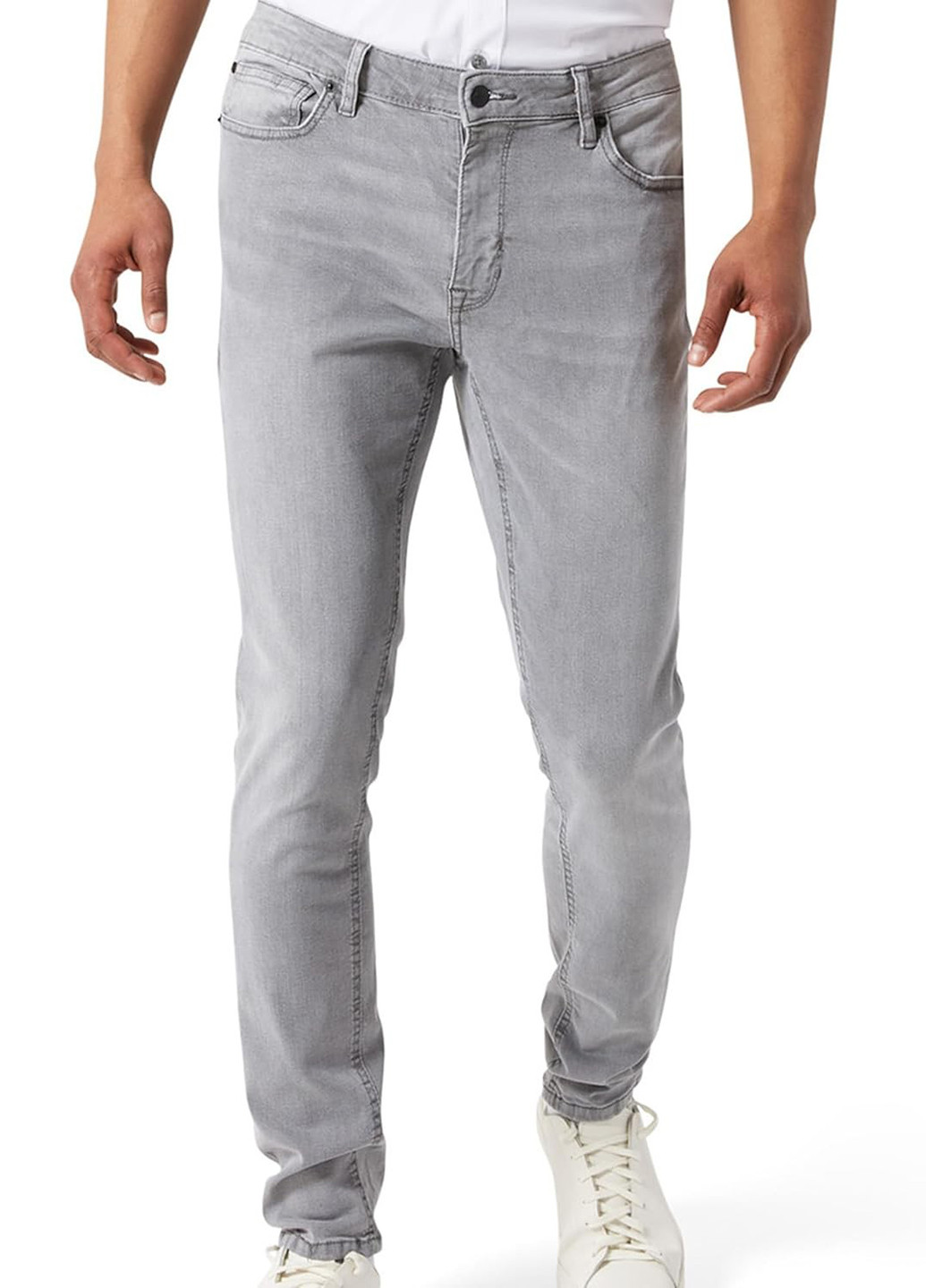 Светло-серые демисезонные слим джинсы DKNY