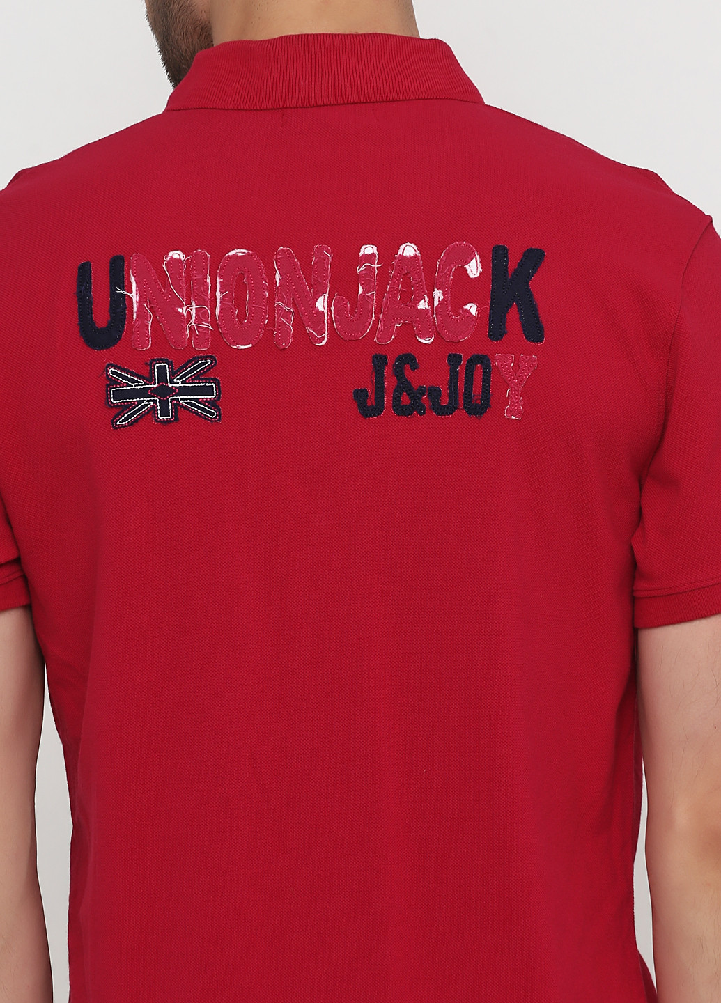 Малиновая футболка-поло для мужчин J&Joy/S однотонная