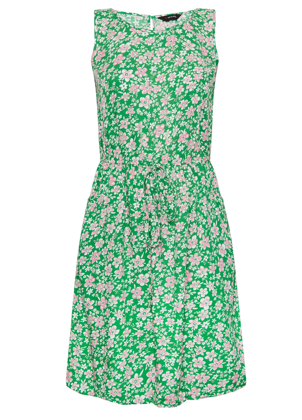 Зелена кежуал сукня дзвін Yours Clothing з квітковим принтом