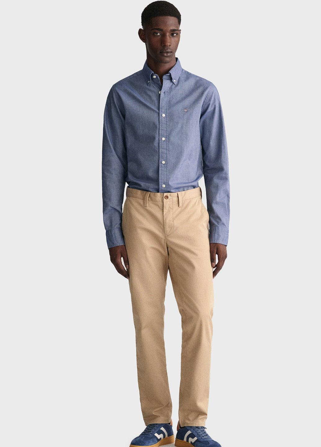 Бежевые кэжуал демисезонные прямые брюки Gant