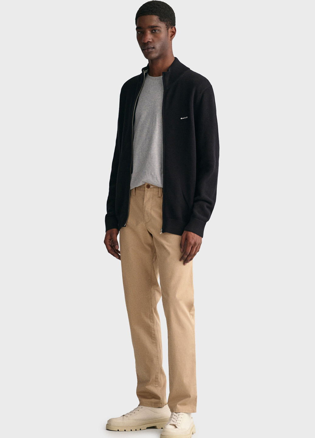 Бежевые кэжуал демисезонные прямые брюки Gant