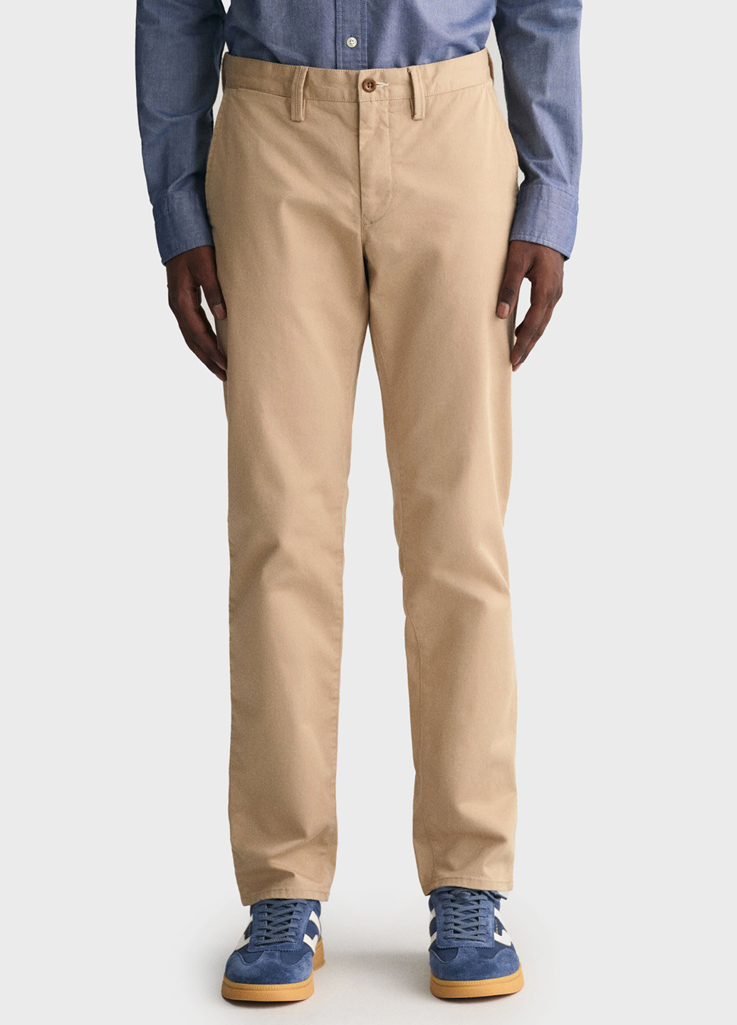 Бежевые кэжуал демисезонные прямые брюки Gant