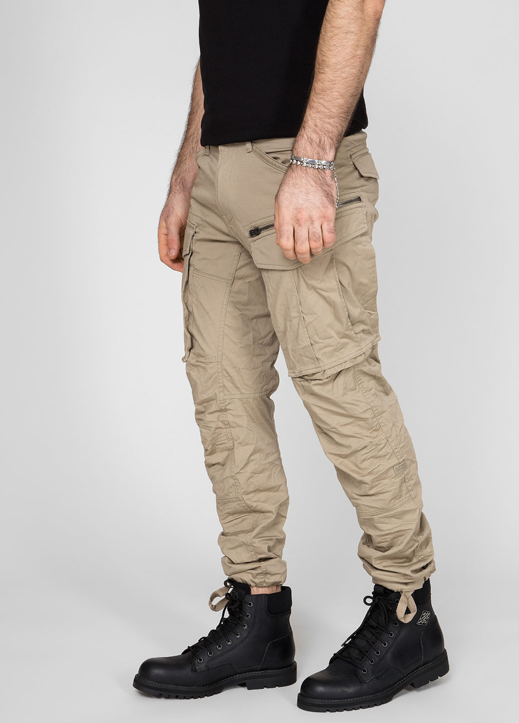 Бежевые кэжуал демисезонные карго брюки G-Star Raw
