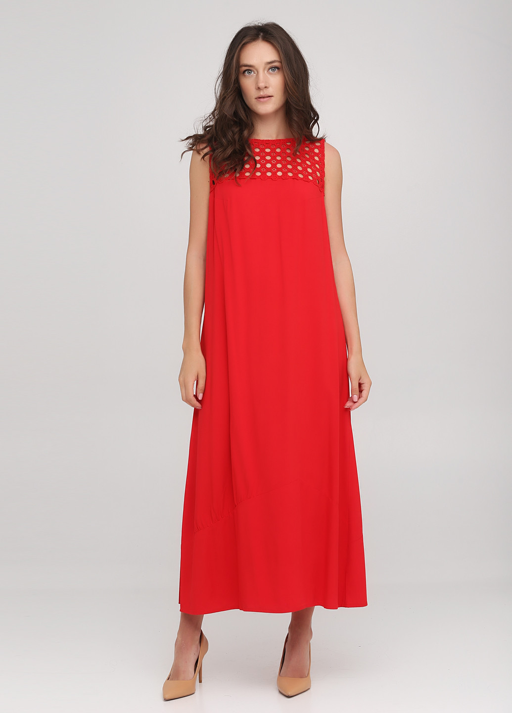 Красное кэжуал платье а-силуэт Ruta-S однотонное