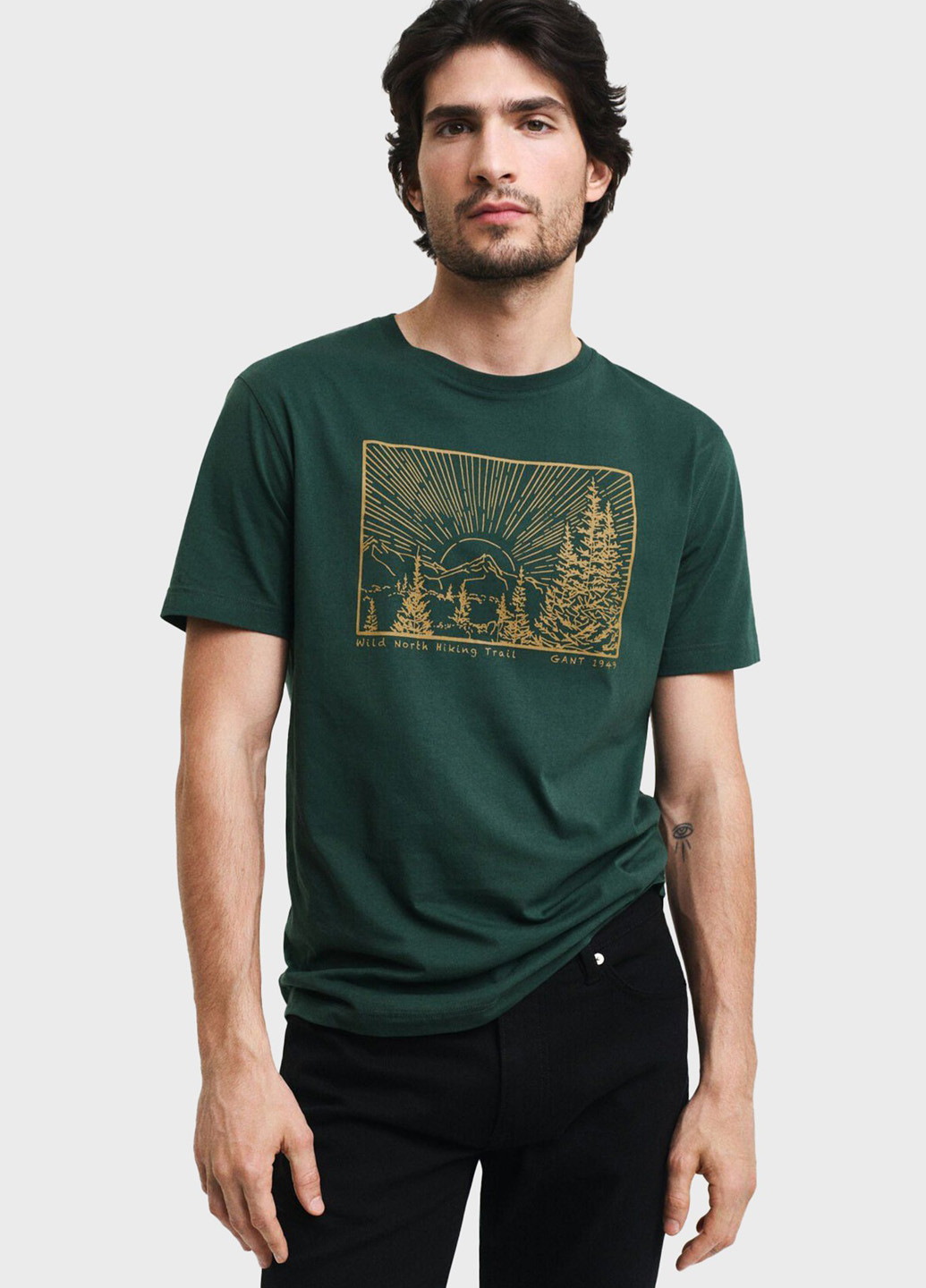 Темно-зелена футболка Gant