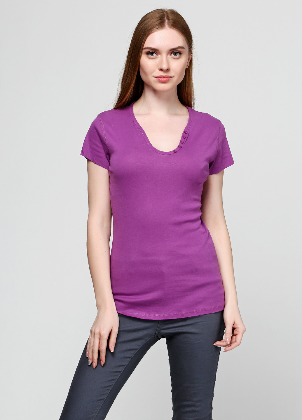 Фиолетовая летняя футболка OVS