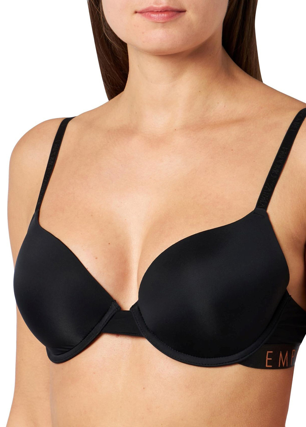 Чорний корбей бюстгальтер Emporio Armani з кісточками поліамід